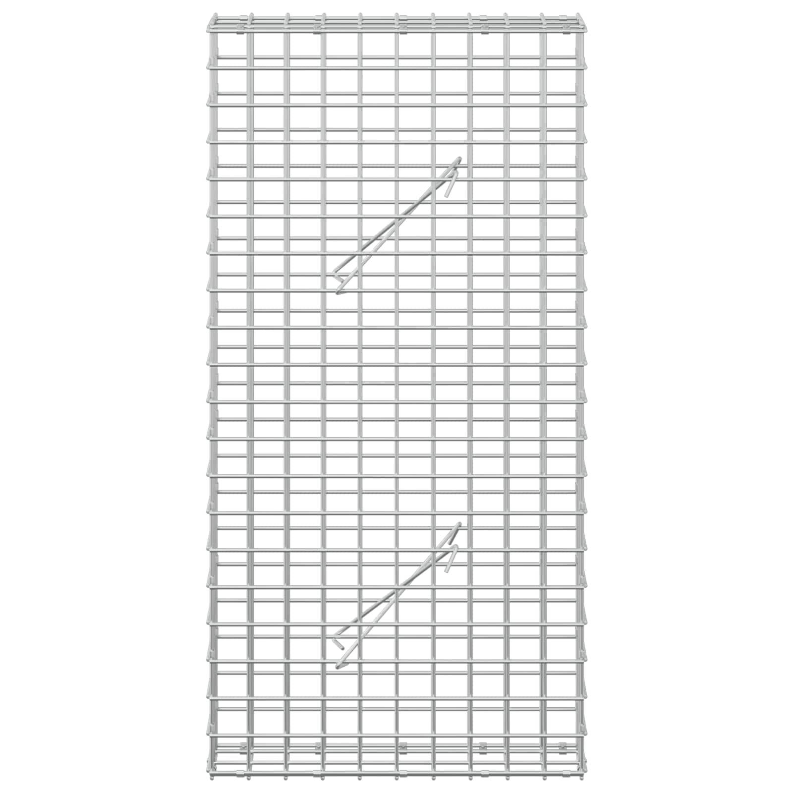 Gabion z žico 5 mm in mrežo 5x5 cm 50x10x100 cm Pocinkano jeklo