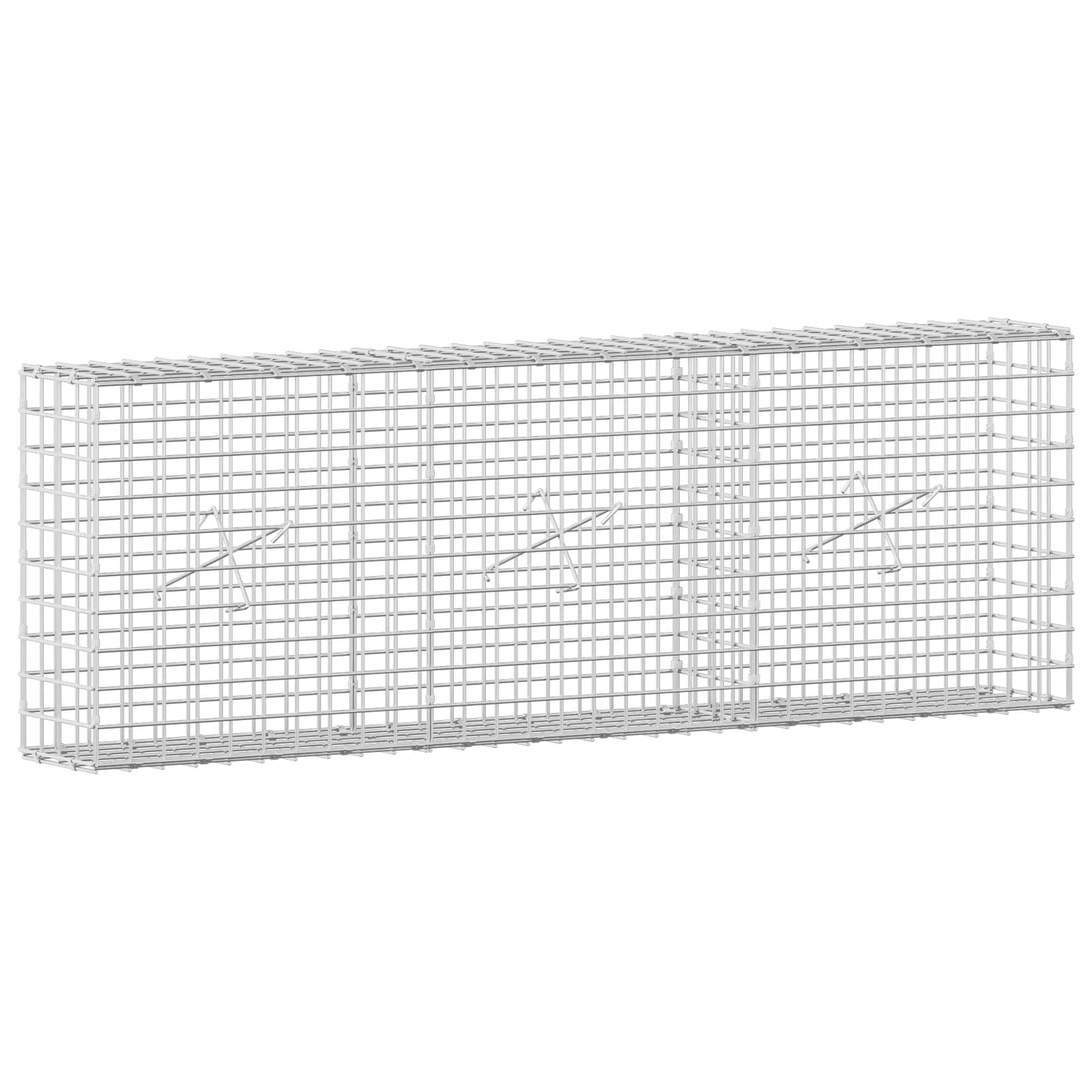 Gabion z žico 5 mm in mrežo 5x5 cm 150x20x50 cm Pocinkano jeklo