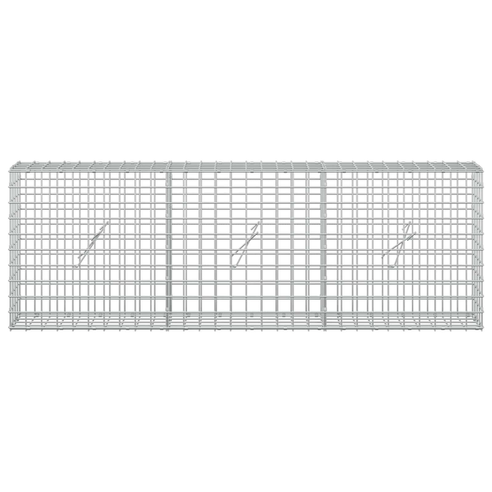 Gabion z žico 5 mm in mrežo 5x5 cm 150x20x50 cm Pocinkano jeklo