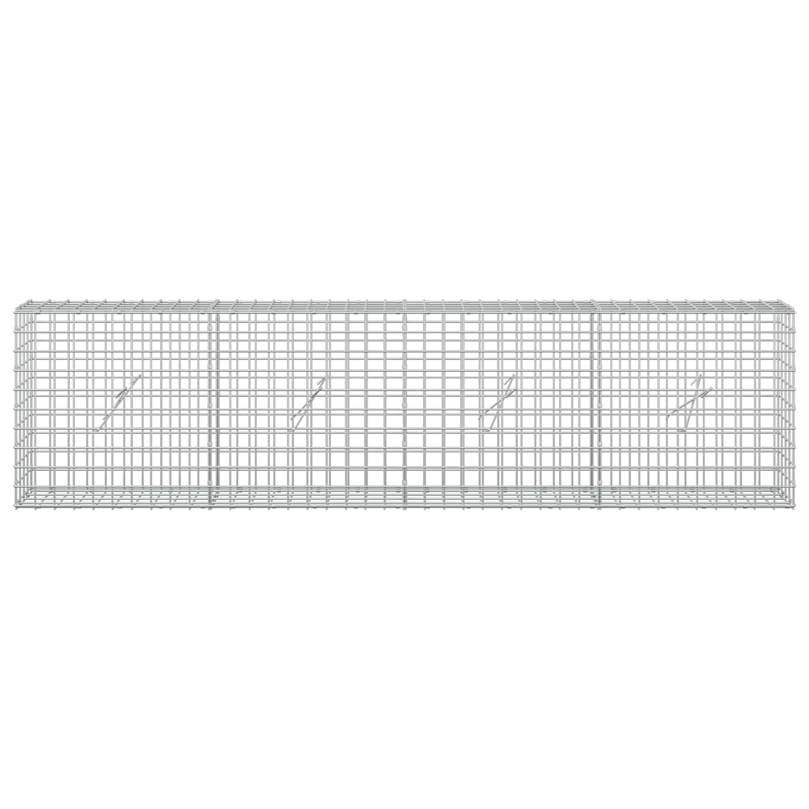 Gabion z žico 5 mm in mrežo 5x5 cm 200x20x50 cm Pocinkano jeklo