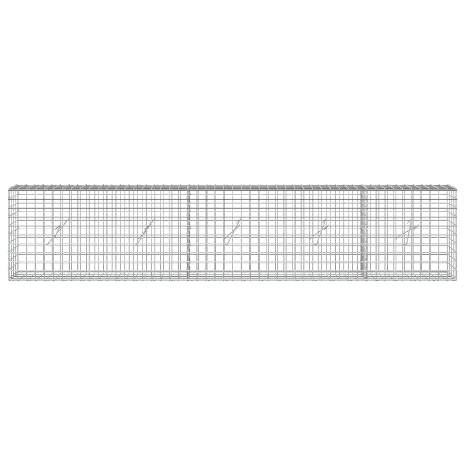 Gabion z žico 5 mm in mrežo 5x5 cm 250x20x50 cm Pocinkano jeklo