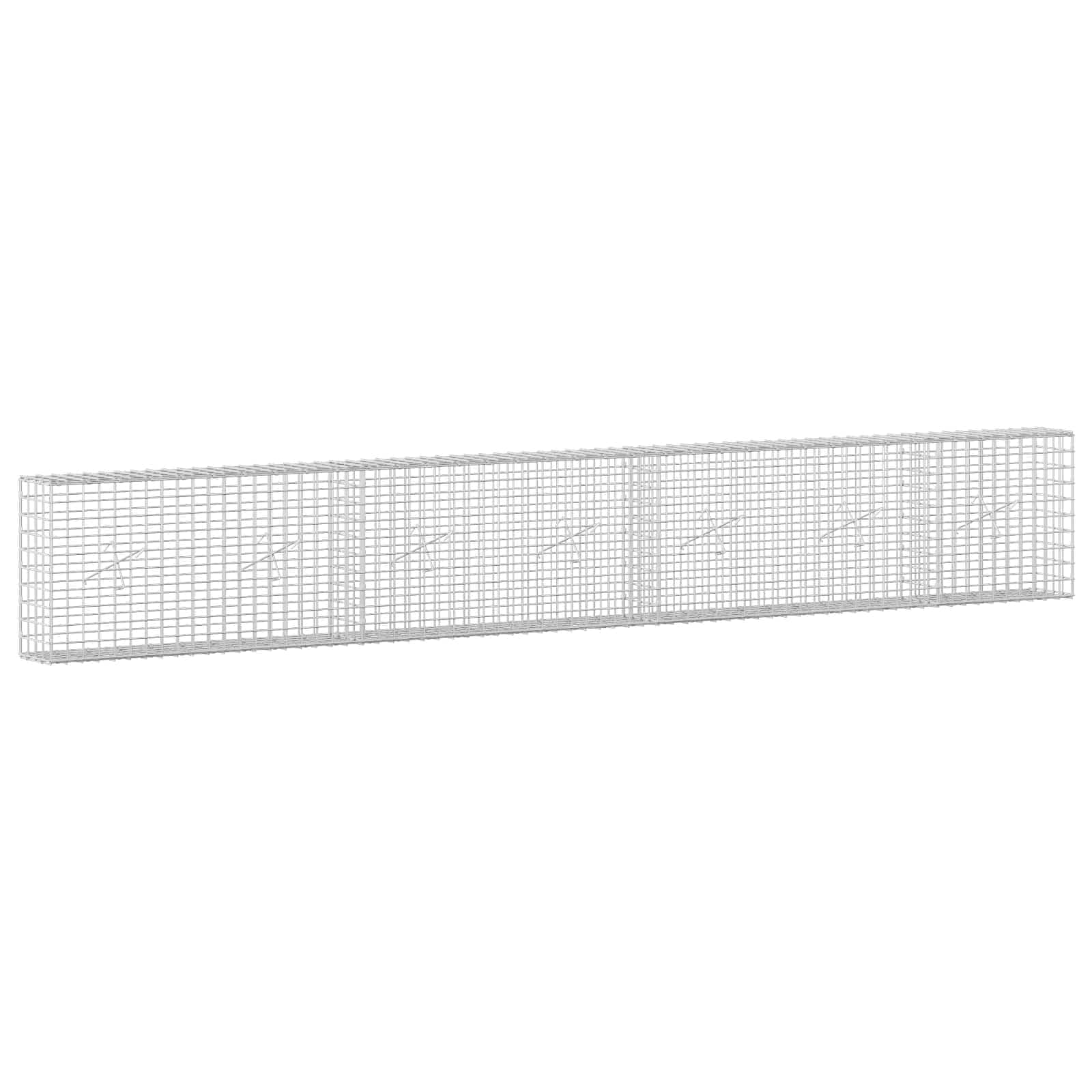 Gabion z žico 5 mm in mrežo 5x5 cm 350x20x50 cm Pocinkano jeklo