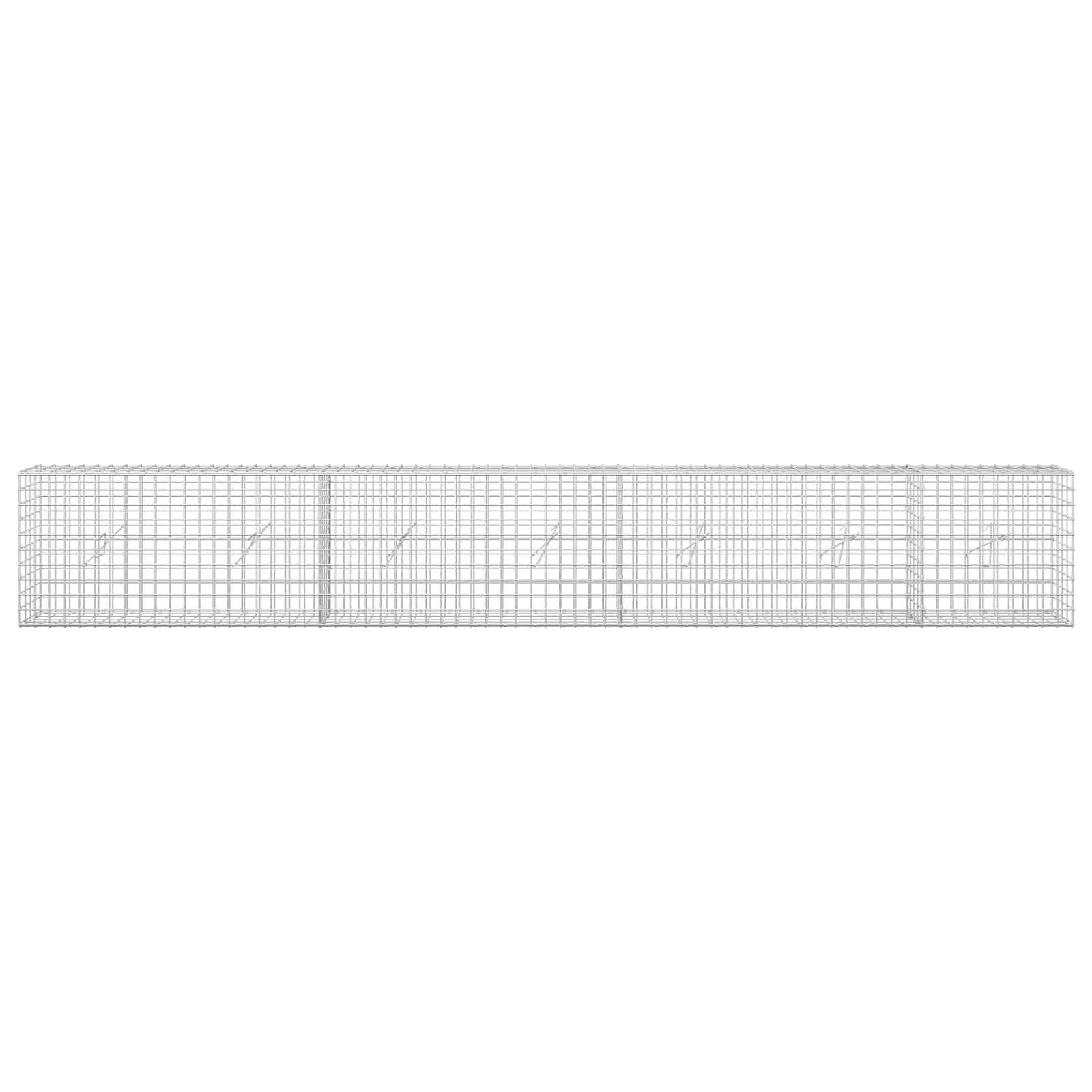 Gabion z žico 5 mm in mrežo 5x5 cm 350x20x50 cm Pocinkano jeklo