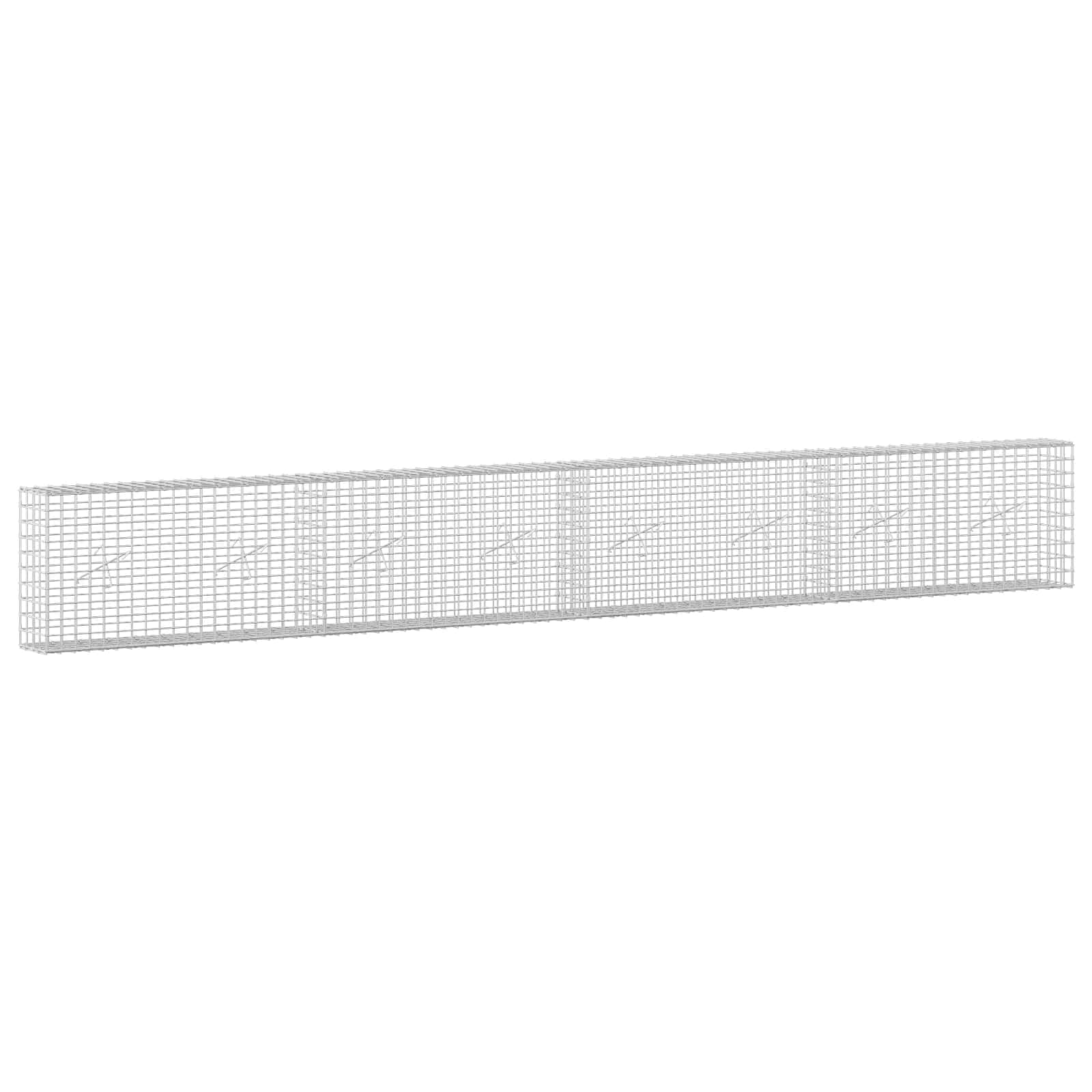 Gabion z žico 5 mm in mrežo 5x5 cm 400x20x50 cm Pocinkano jeklo