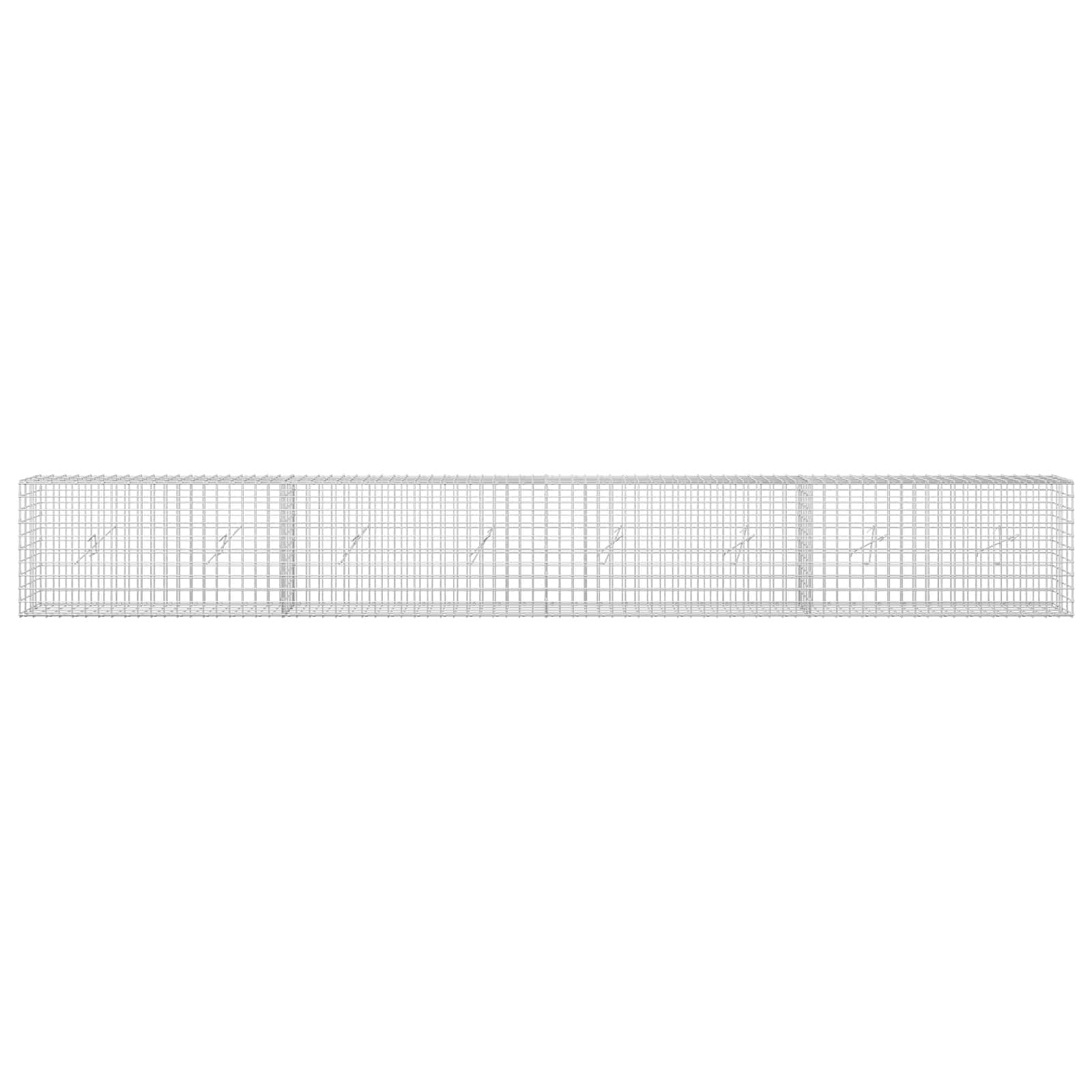 Gabion z žico 5 mm in mrežo 5x5 cm 400x20x50 cm Pocinkano jeklo