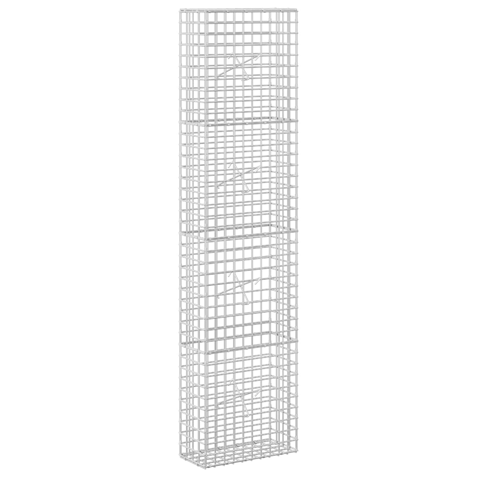 Gabion z žico 5 mm in mrežo 5x5 cm 50x20x200 cm Pocinkano jeklo