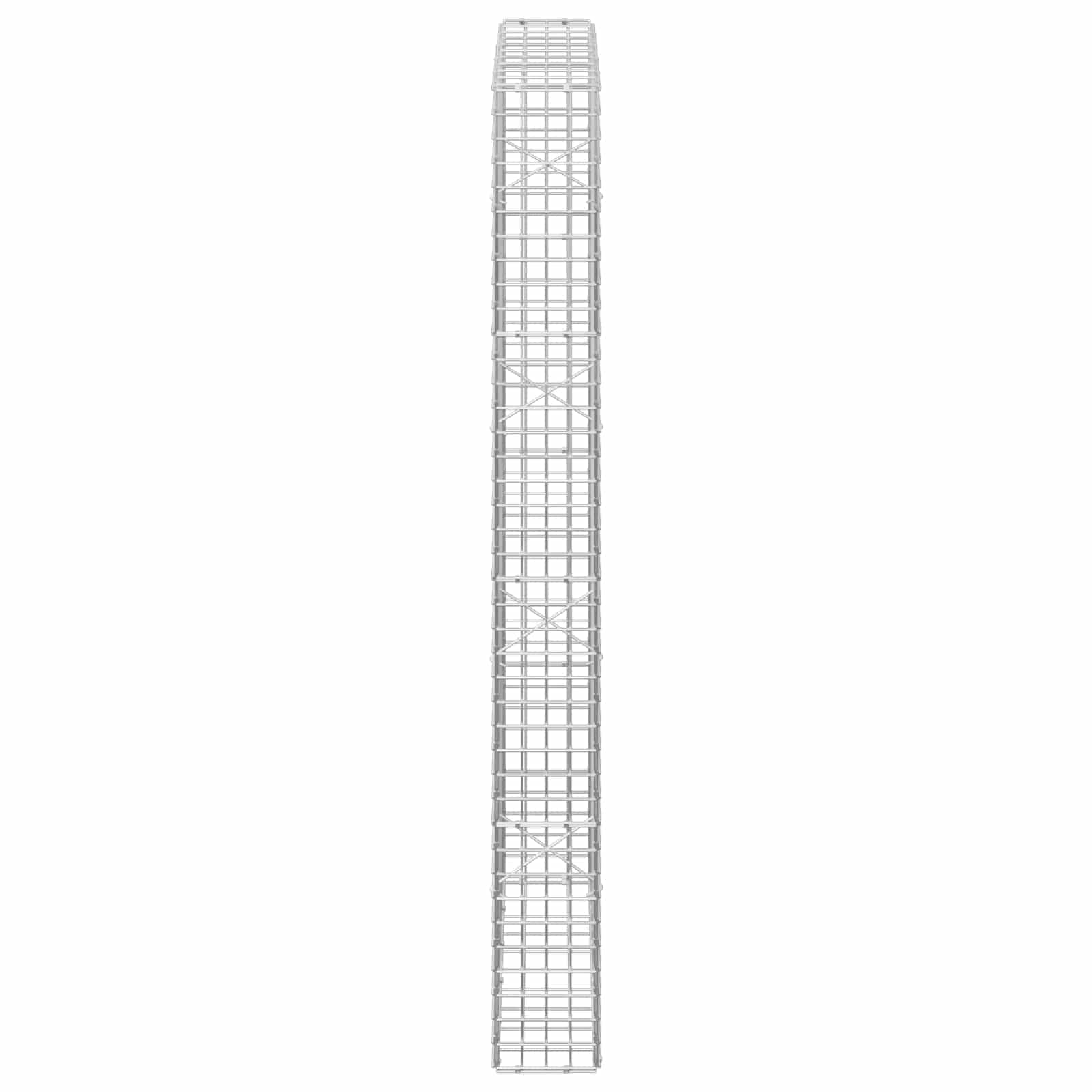 Gabion z žico 5 mm in mrežo 5x5 cm 50x20x200 cm Pocinkano jeklo