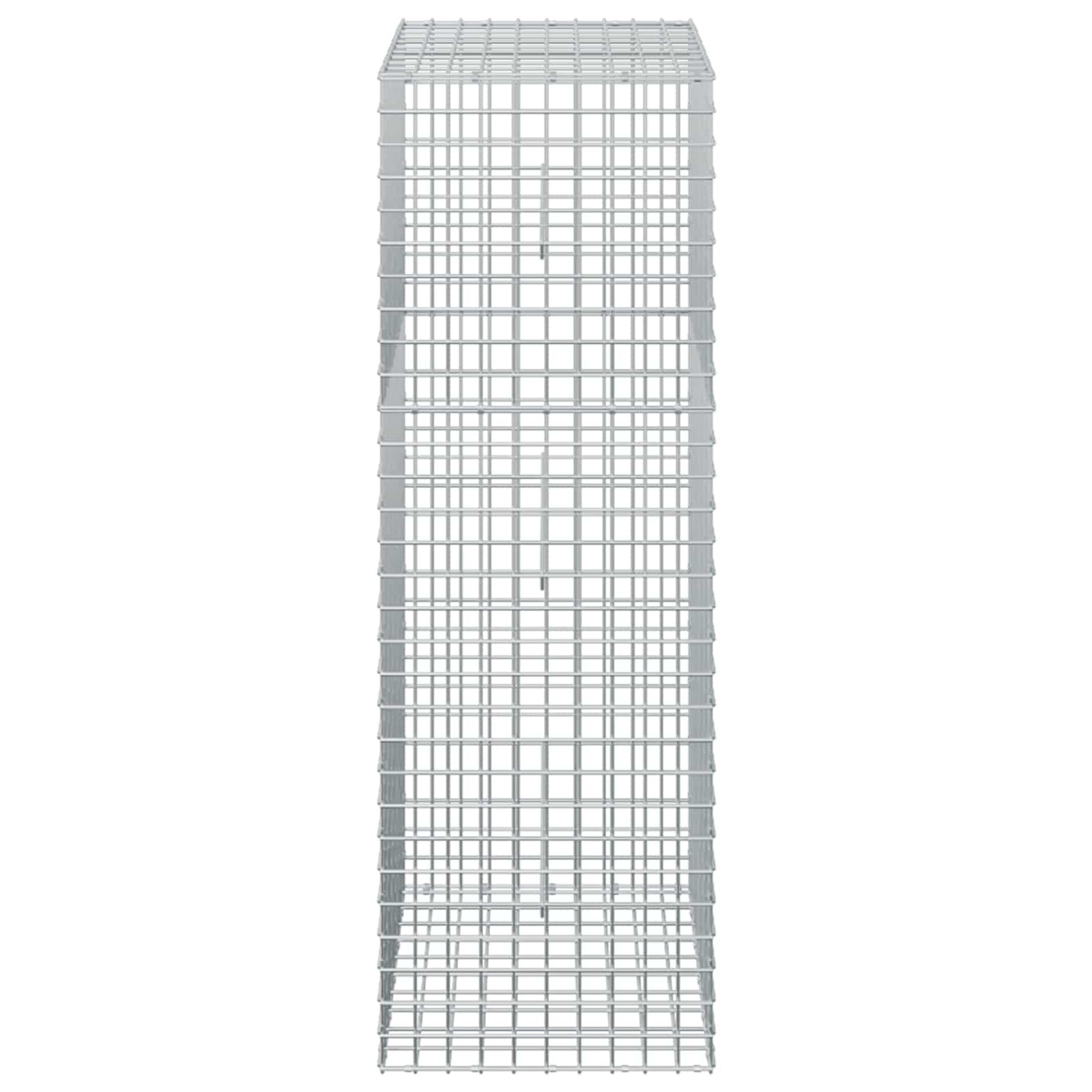 Gabion z žico 5 mm in mrežo 5x5 cm 50x50x150 cm Pocinkano jeklo