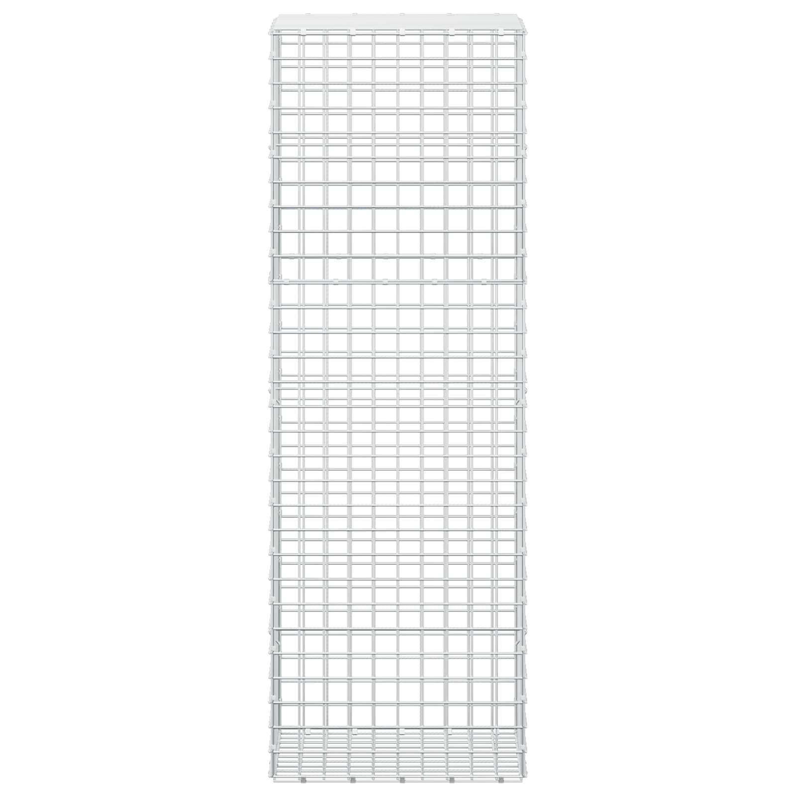 Gabion z žico 5 mm in mrežo 5x5 cm 50x50x150 cm Pocinkano jeklo