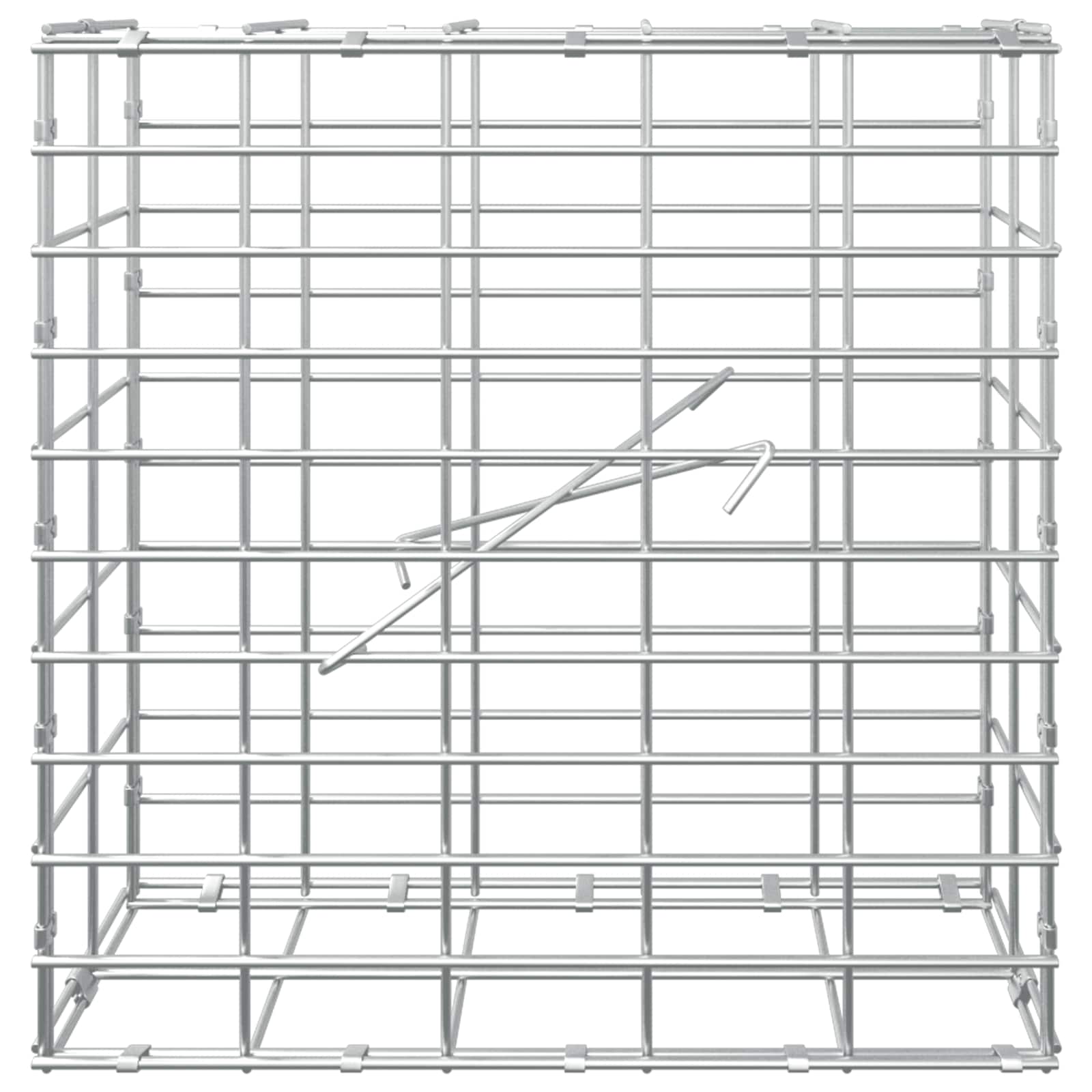 Gabion z žico 5 mm in mrežo 5x10 cm 50x10x50 cm Pocinkano jeklo