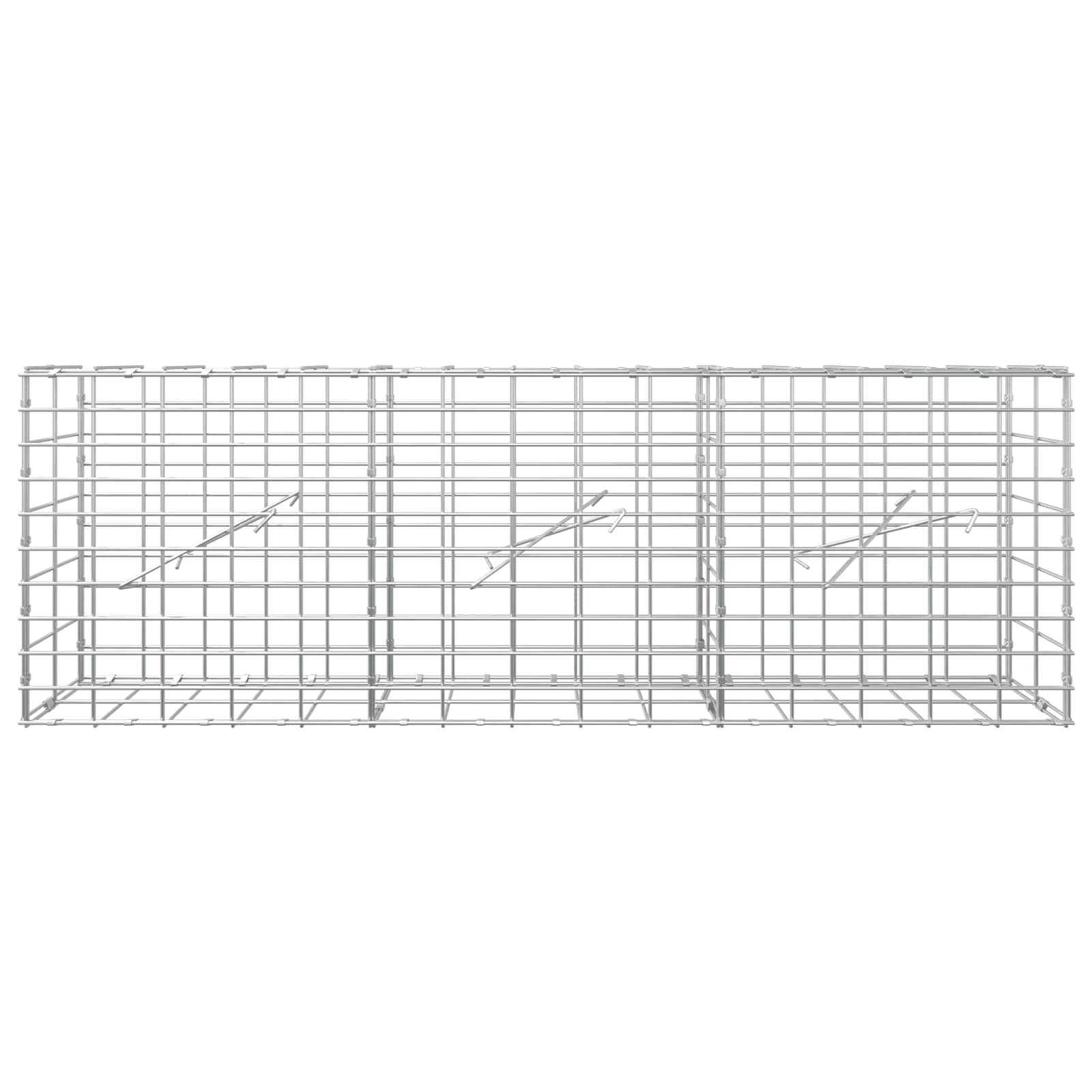 Gabion z žico 5 mm in mrežo 5x10 cm 150x10x50 cm