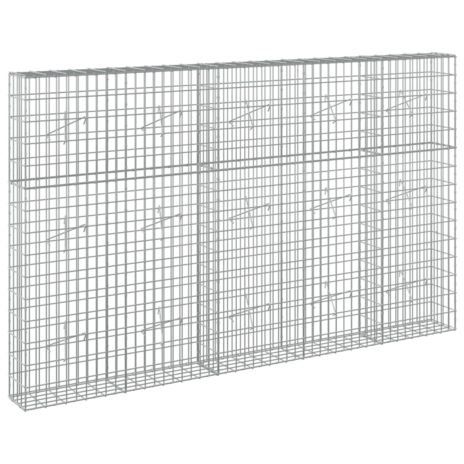 Gabion z žico 5 mm in mrežo 5x10 cm 250x20x150 cm