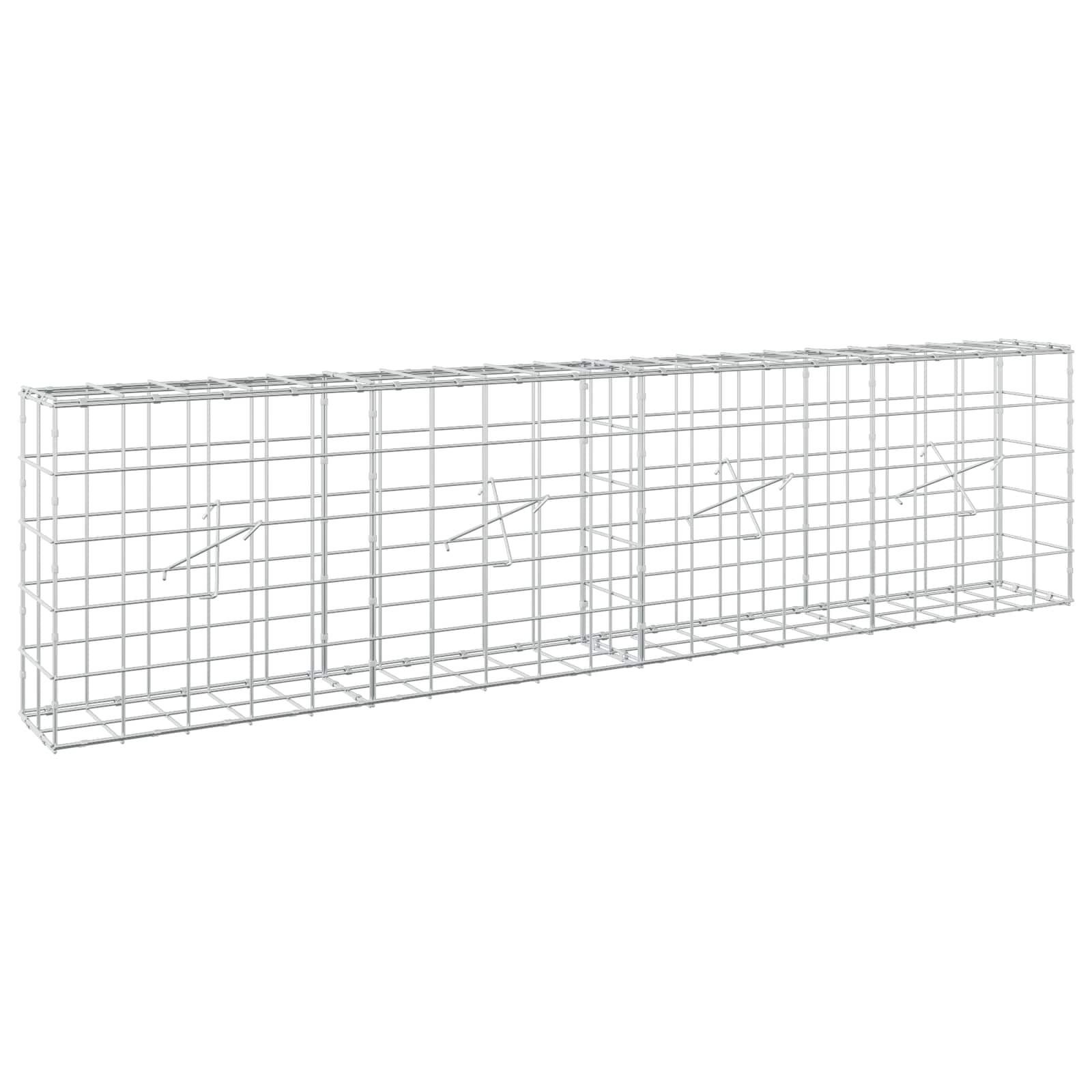 Gabion z žico 5 mm in mrežo 10x10 cm 200x20x50 cm