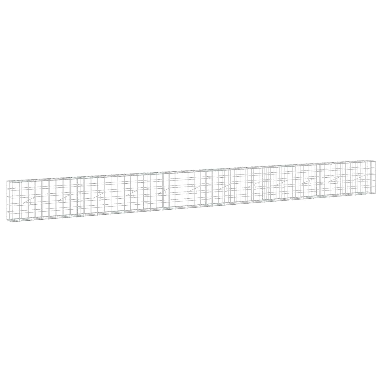 vidaXL Gabion s drátem 5 mm a síťkou 10x10 cm 600x20x50 cm