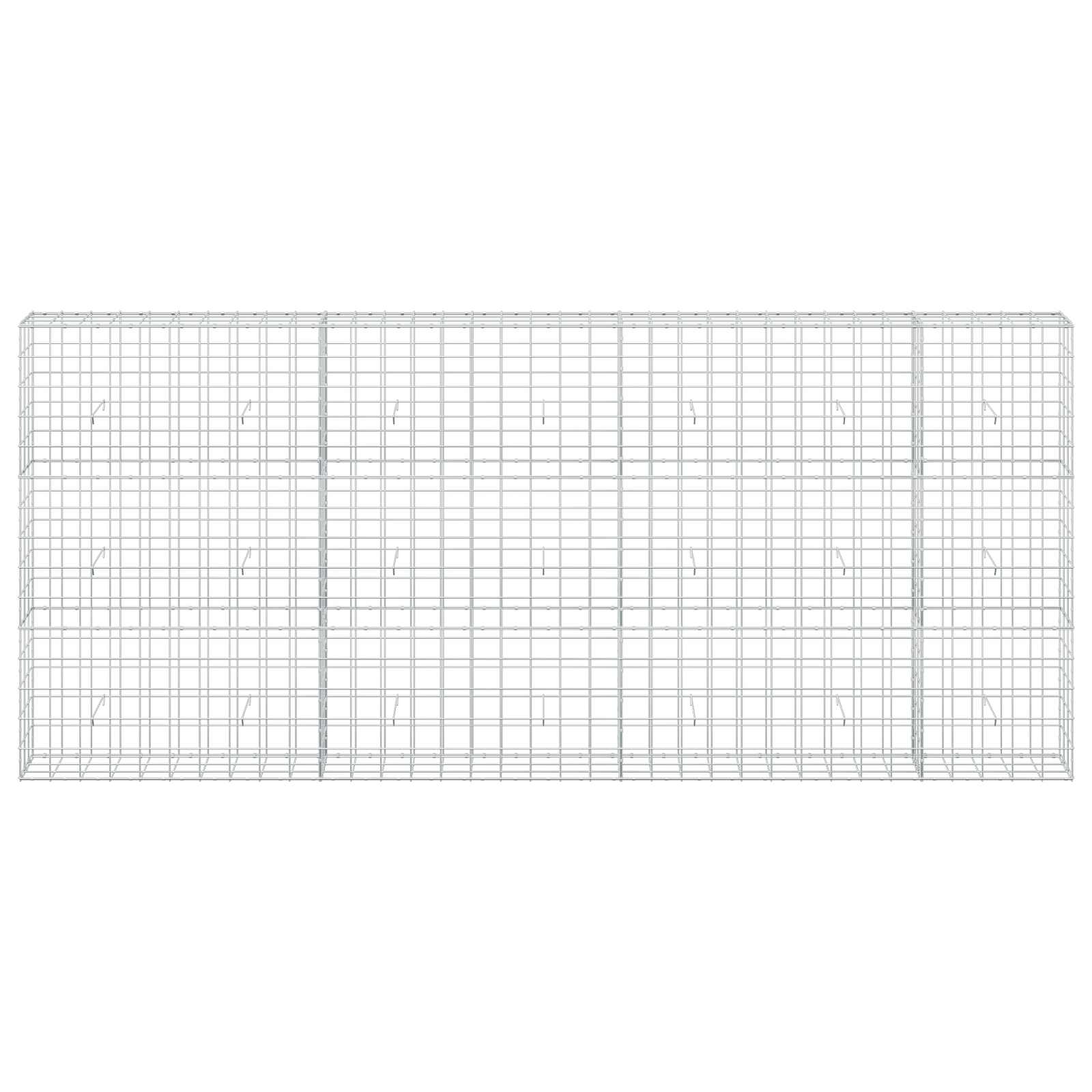 vidaXL Gabione mit 5 mm Draht und 10x10 cm Maschen 350x30x150 cm – Bild 3