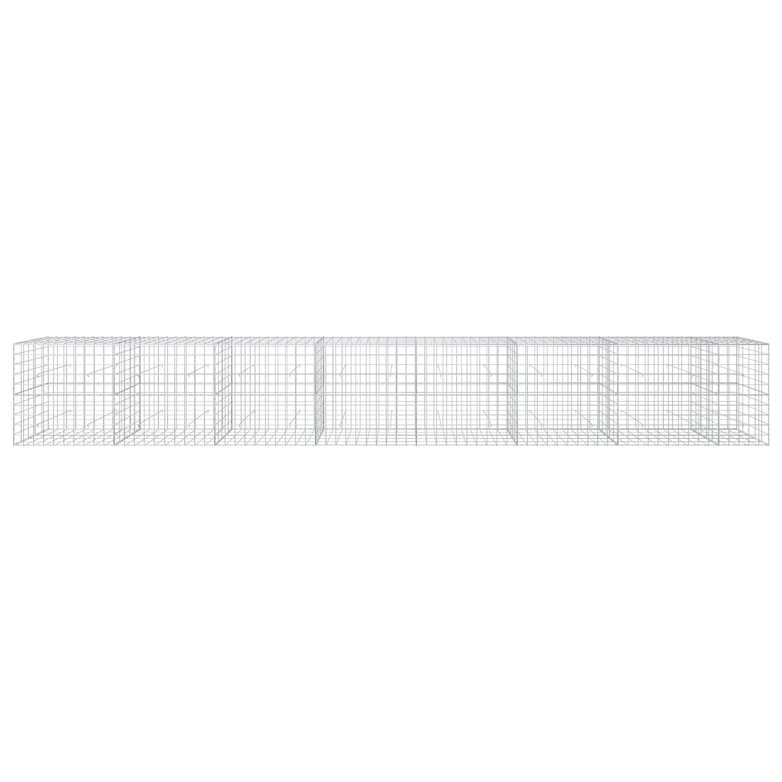 vidaXL - Gabion - met - 5 - mm - Draad - en - 10x10 - cm - Gaas - 750x50x100 - cm
