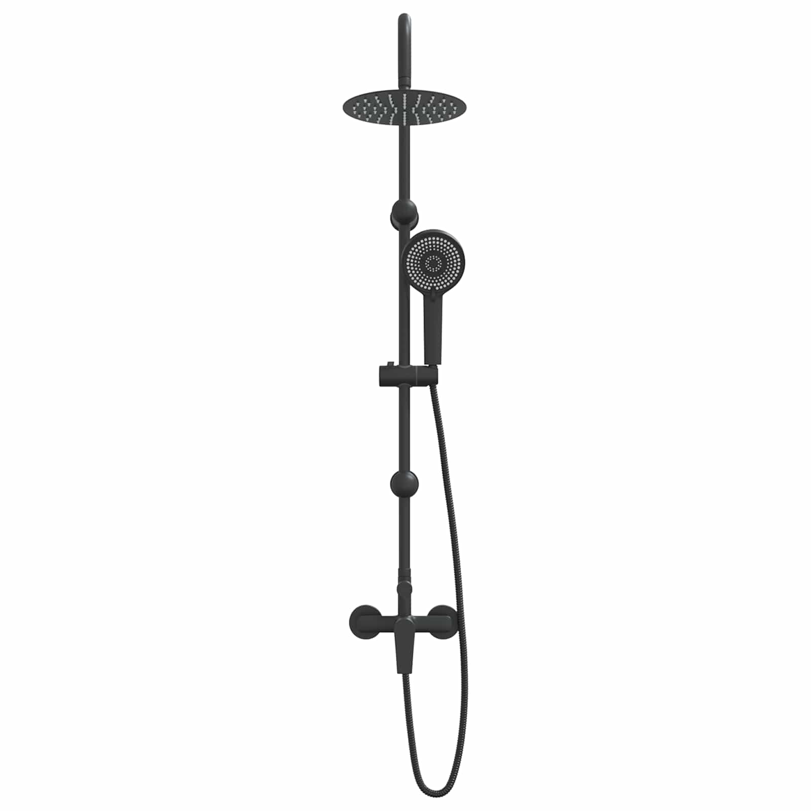 vidaXL - Douche - systeem - Zwart - Roestvrij - staal - 21 - x - 48 - x - 112 - cm