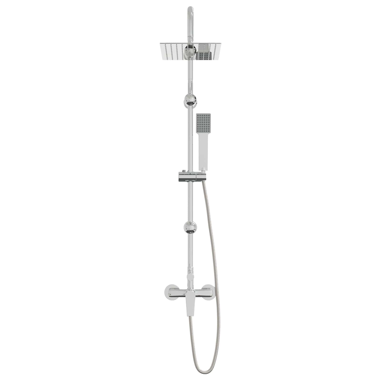 vidaXL - Douche - systeem - Chroom - Roestvrij - staal - 21 - x - 48 - x - 112 - cm