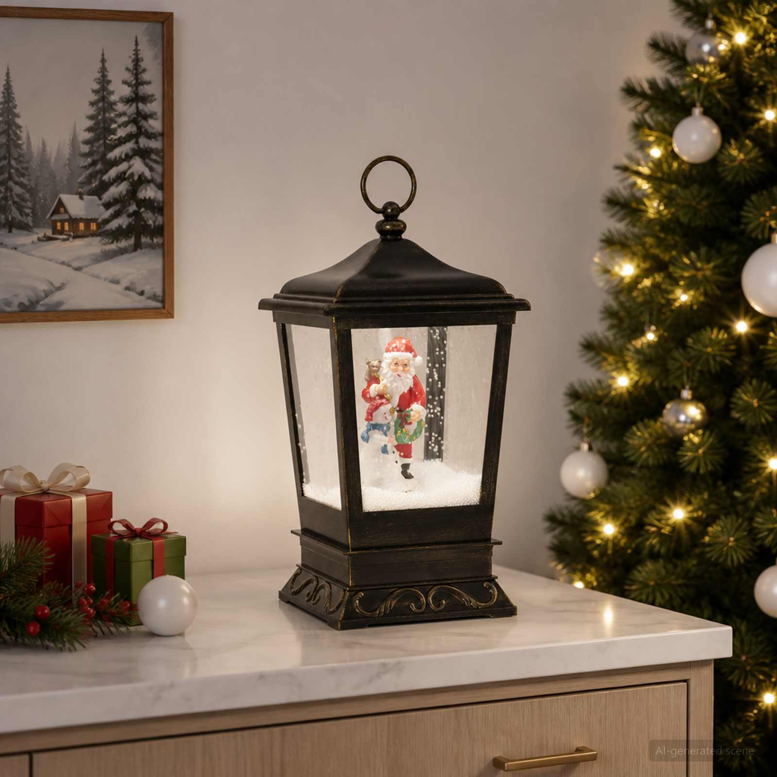 vidaXL Kerstlantaarn ESPOO Koel wit 20,5 x 20,5 x 40 cm, foto 2