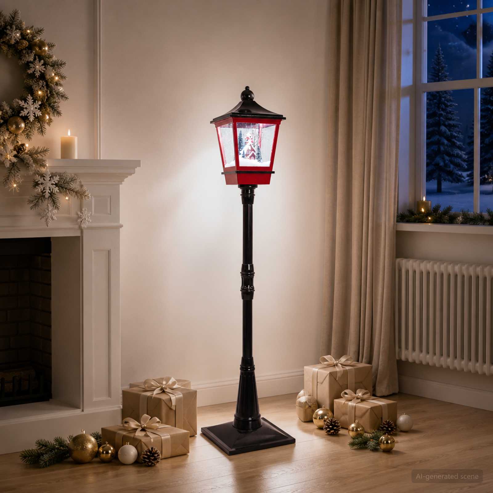vidaXL Kerstlantaarn ESPOO Koel wit 37,5 x 37,5 x 184 cm, foto 2