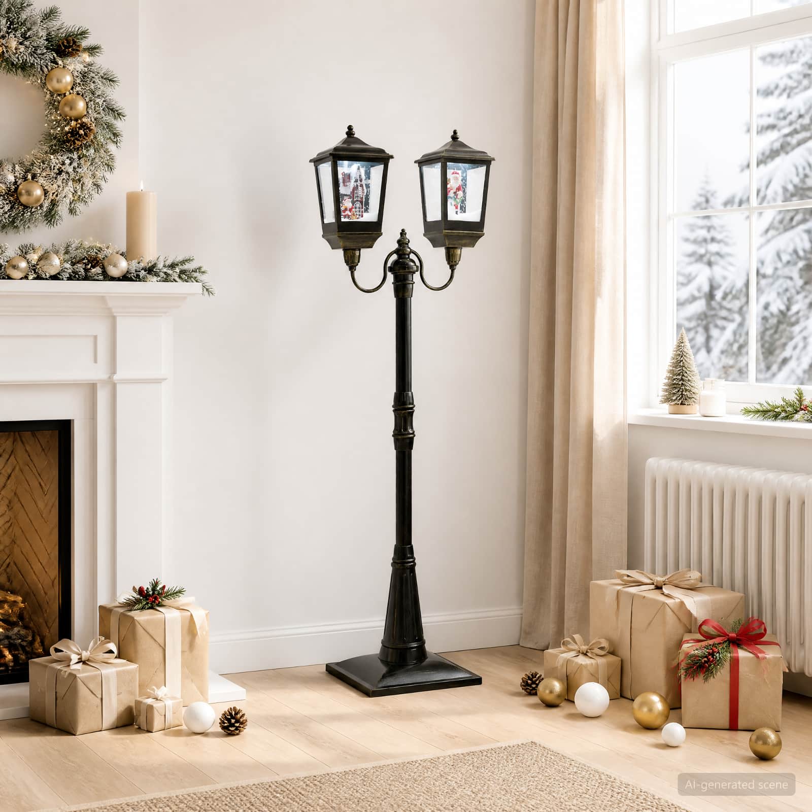 vidaXL Kerstlantaarn ESPOO Koel wit 57 x 37,5 x 179 cm, foto 2