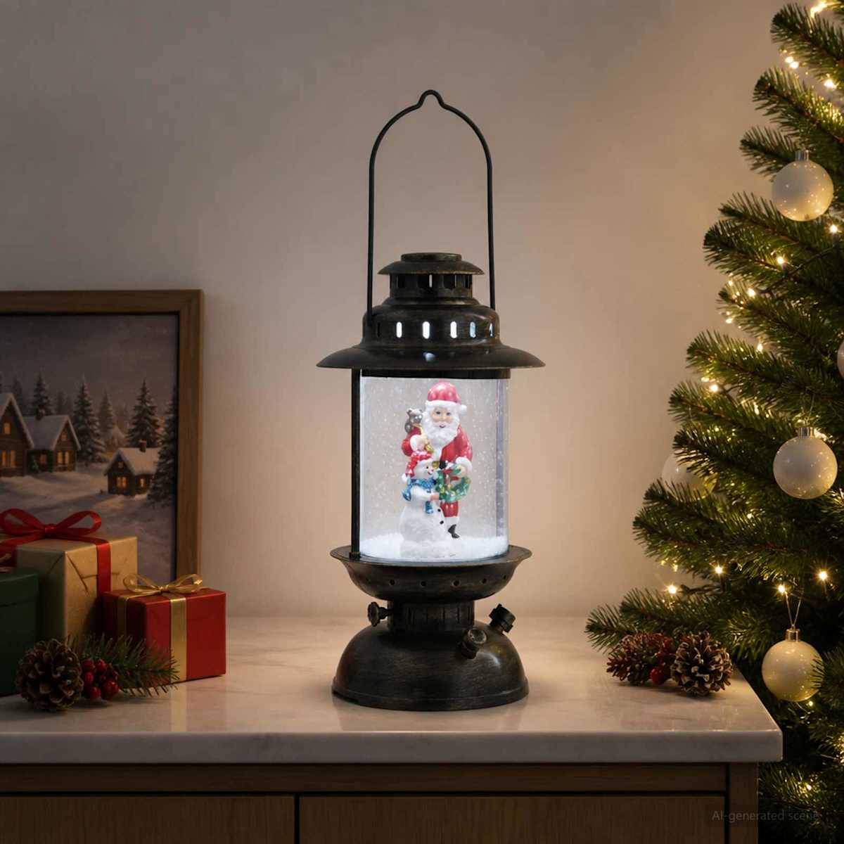Christmas Lantern ESPOO Kold hvid Ø 21 x 40,5 cm