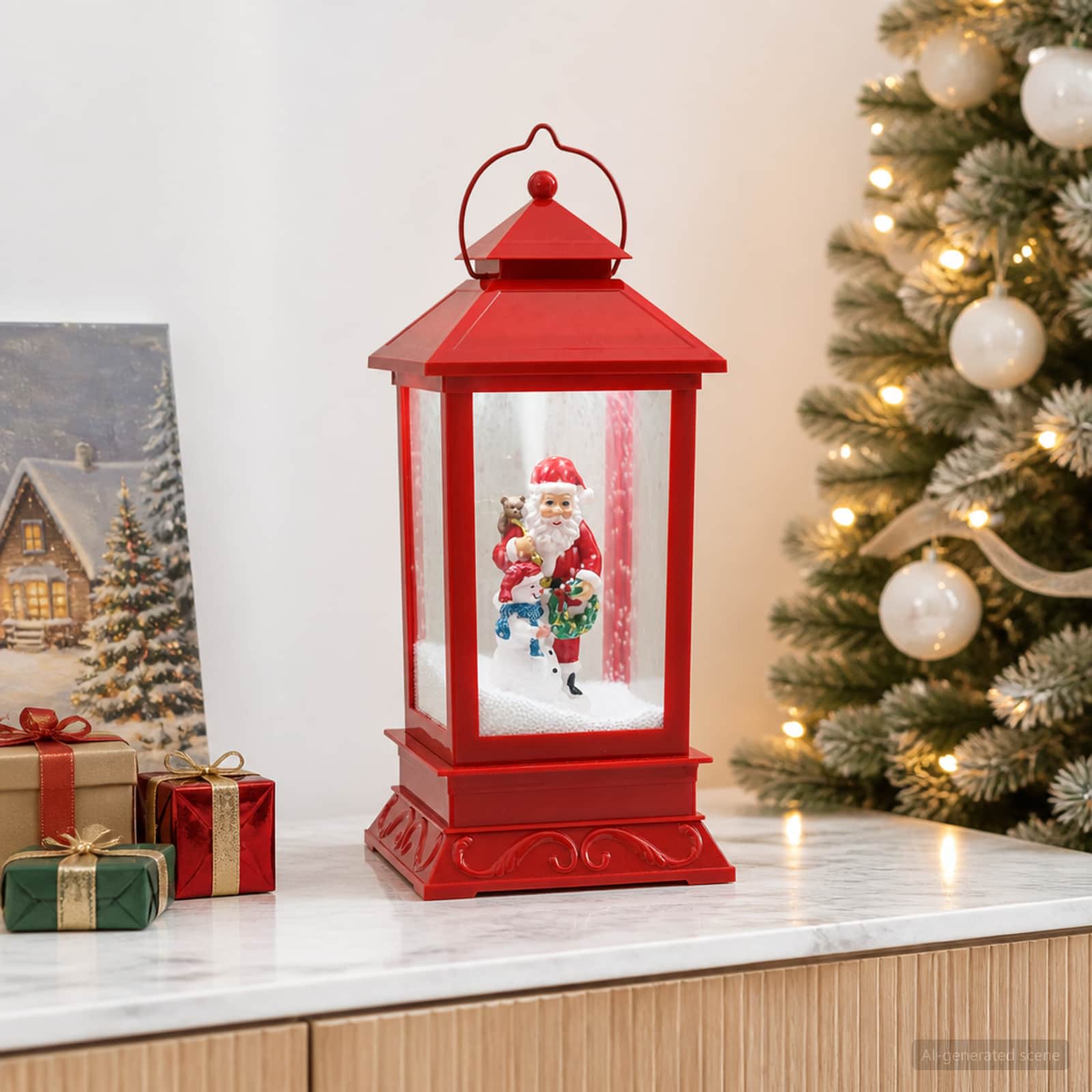 vidaXL Kerstlantaarn ESPOO Koel wit 17,5 x 17,5 x 41 cm, foto 2