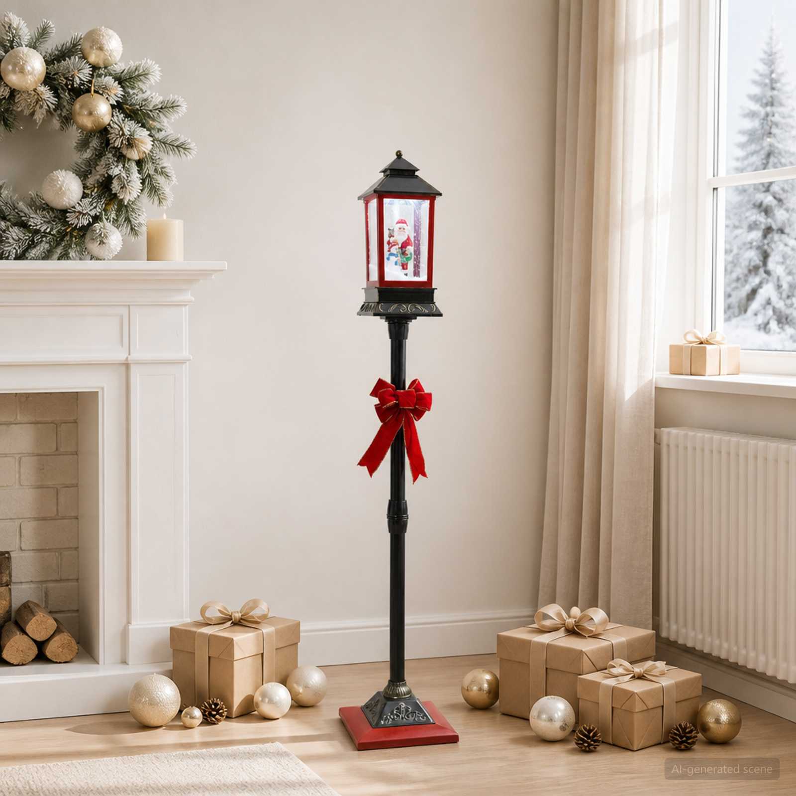 vidaXL Kerstlantaarn ESPOO Koel wit 26,5 x 26,5 x 150 cm, foto 2