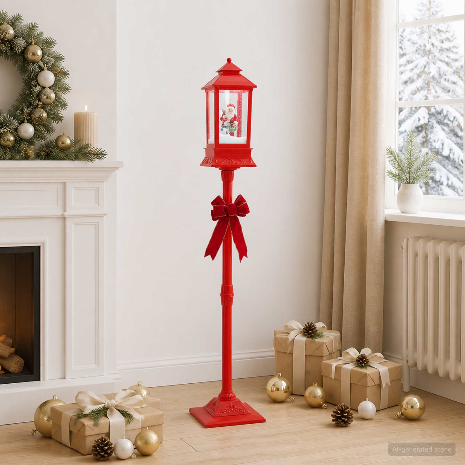 vidaXL Weihnachtslaterne ESPOO Kaltweiß 26,5 x 26,5 x 150 cm – Bild 3