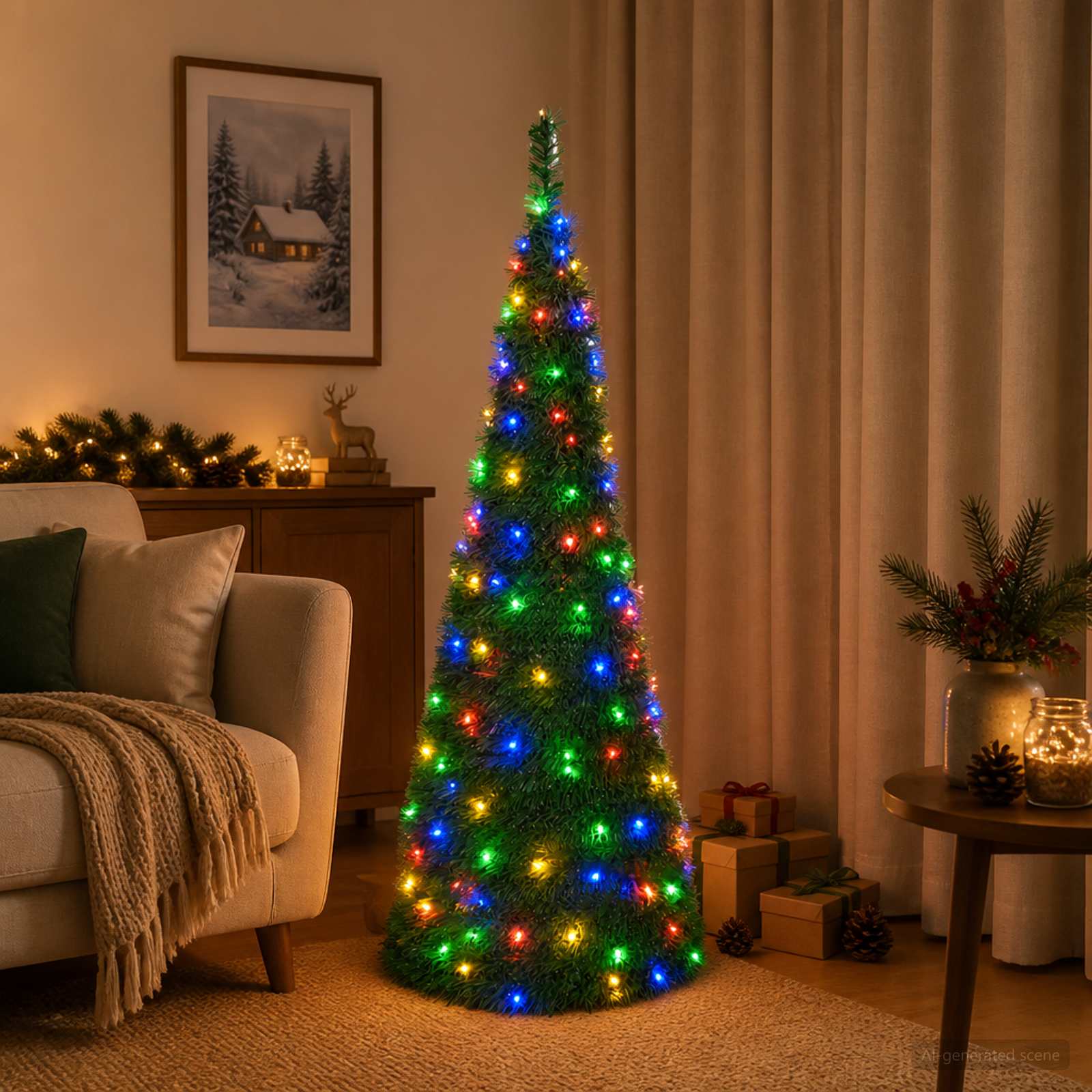 Pop-up LED božično drevo 150 cm 100 LED PVC Zelena