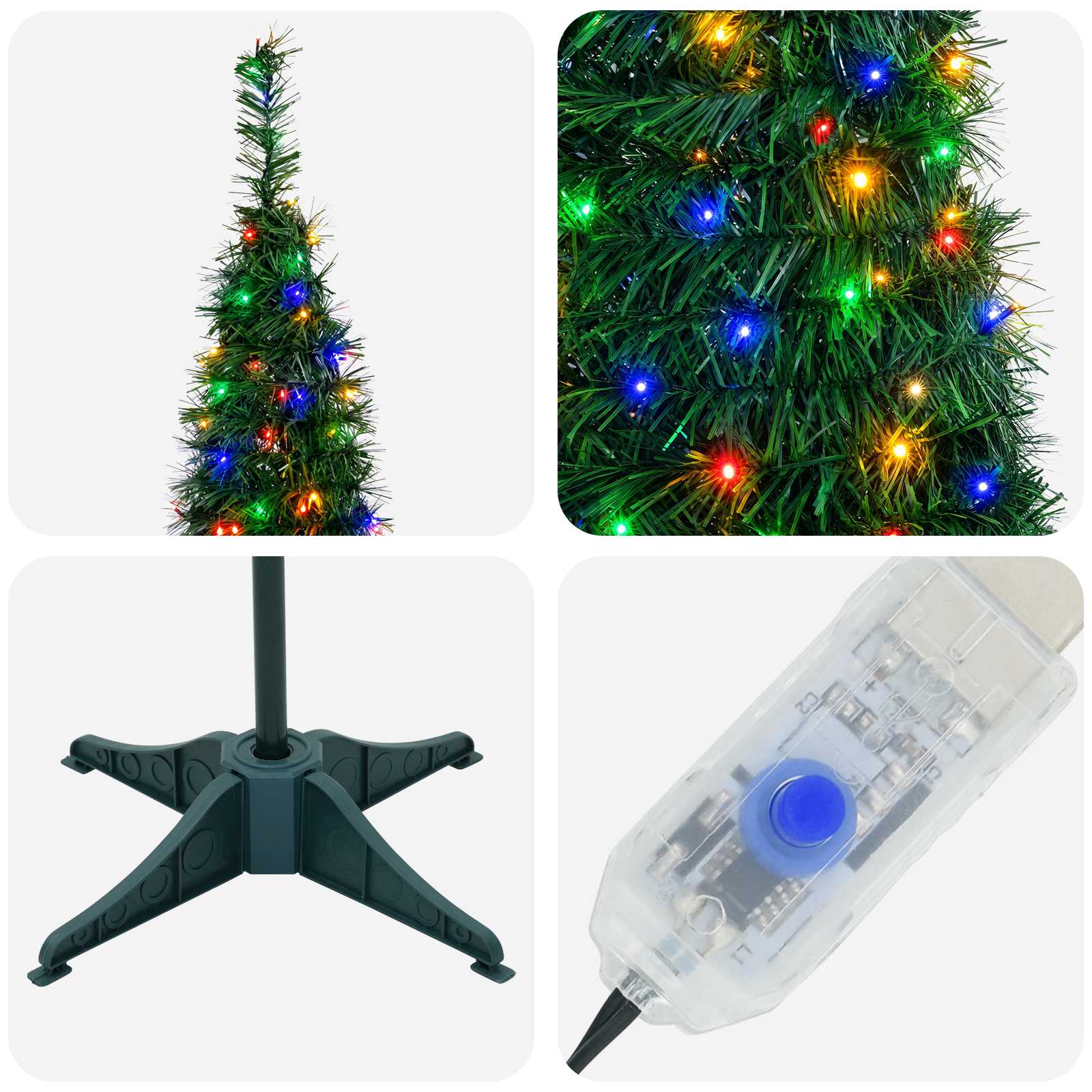 Pop-up LED božično drevo 150 cm 100 LED PVC Zelena