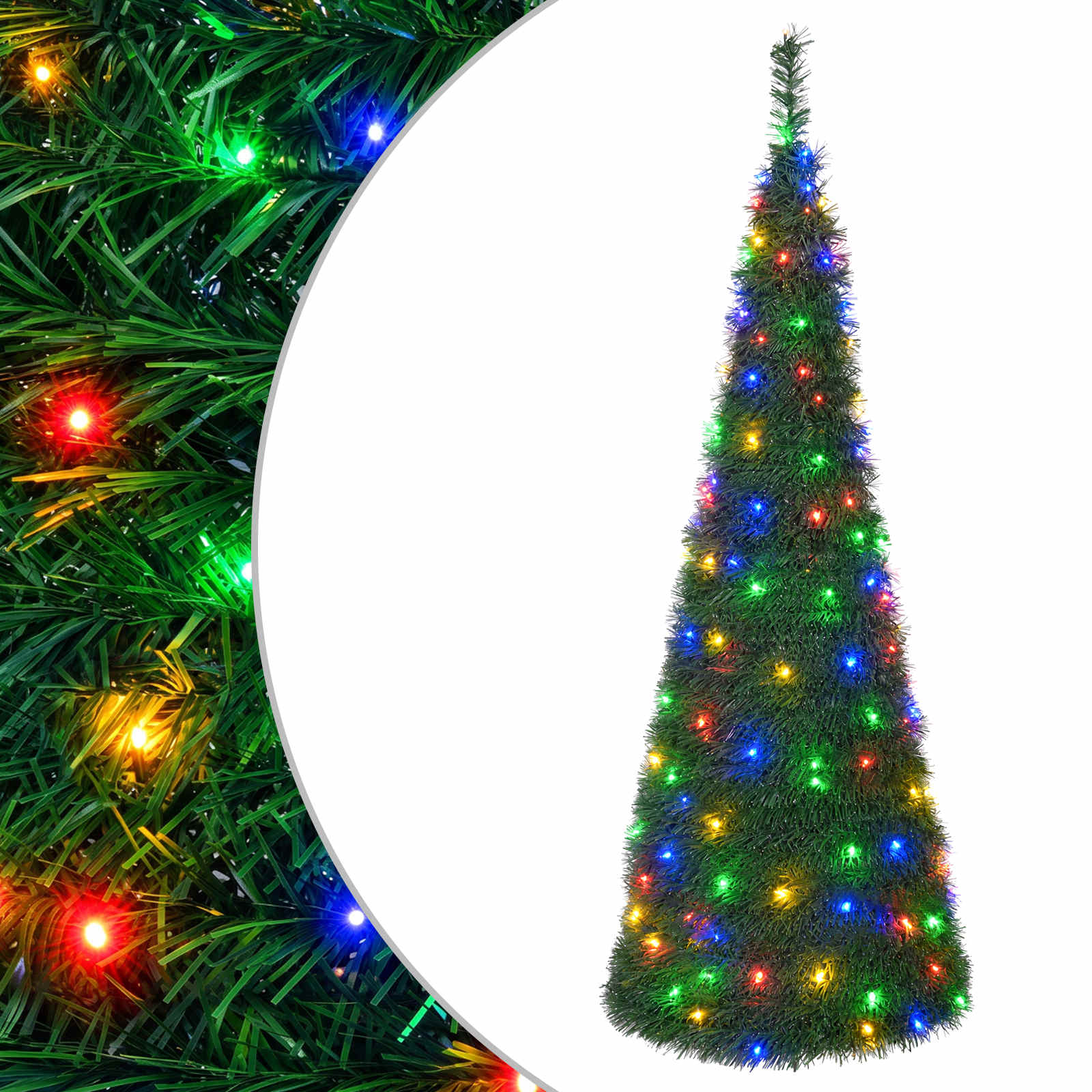 Pop-up LED božično drevo 150 cm 100 LED PVC Zelena