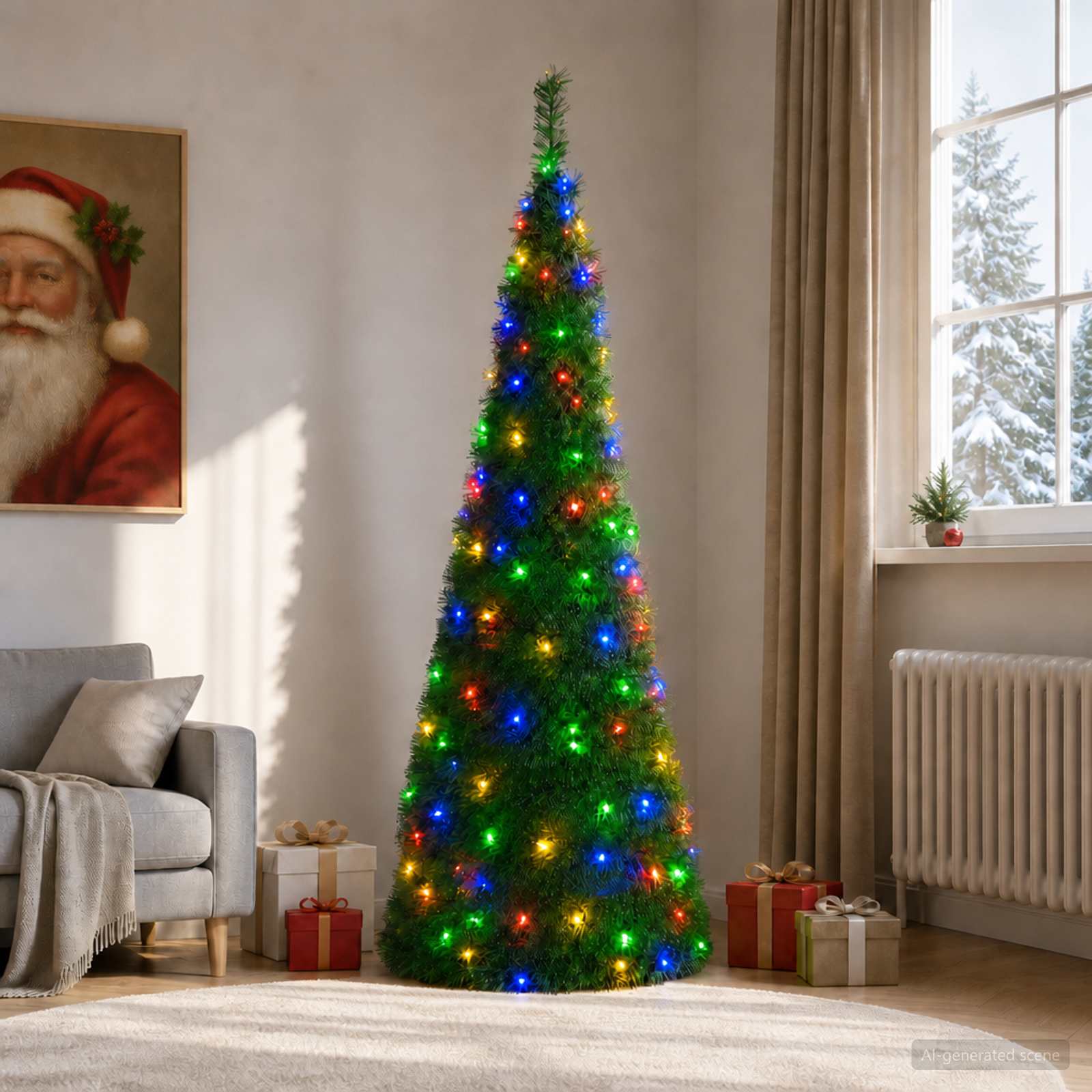 Pop-up LED božično drevo 180 cm 150 LED PVC Zelena