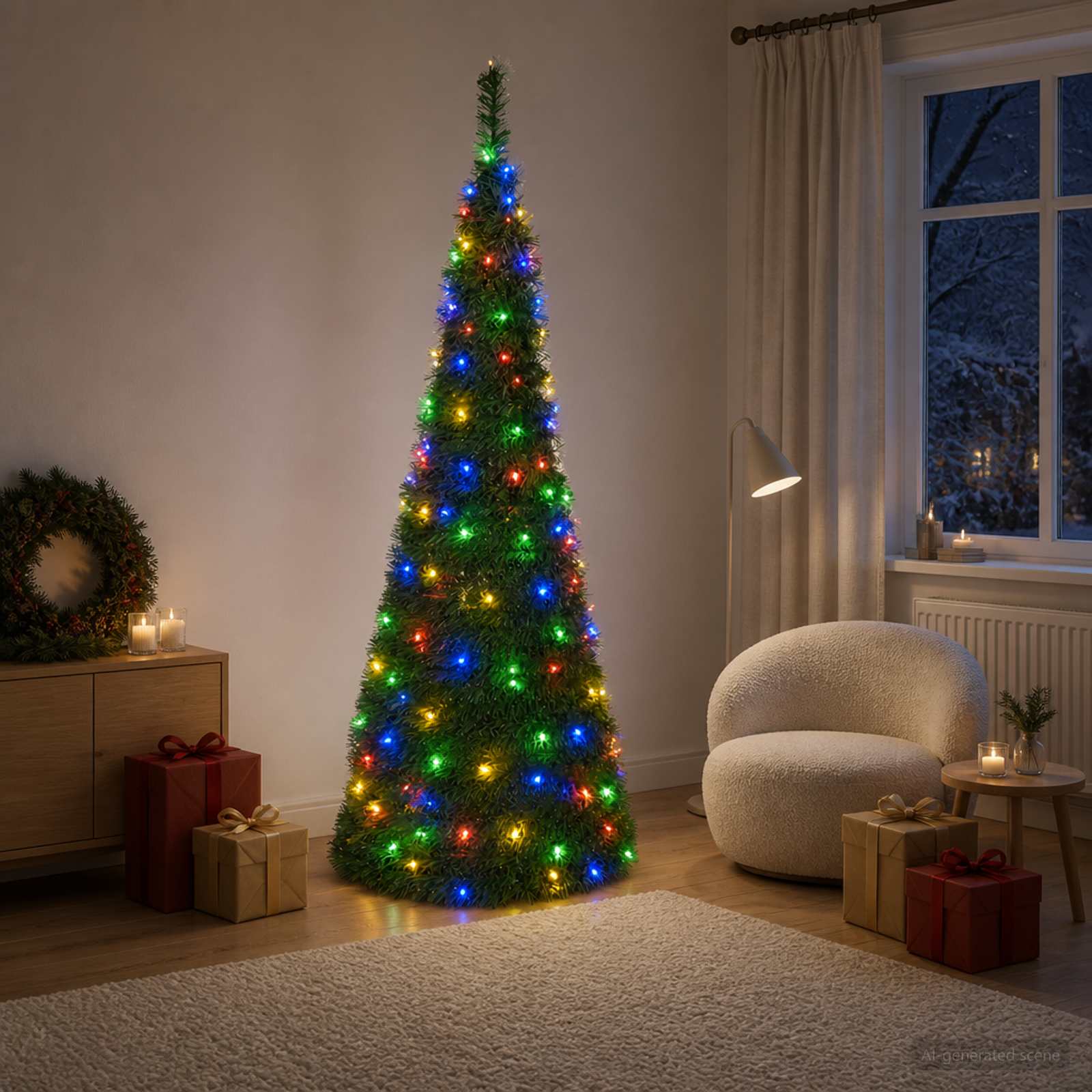Pop-up LED božično drevo 210 cm 200 LED PVC Zelena