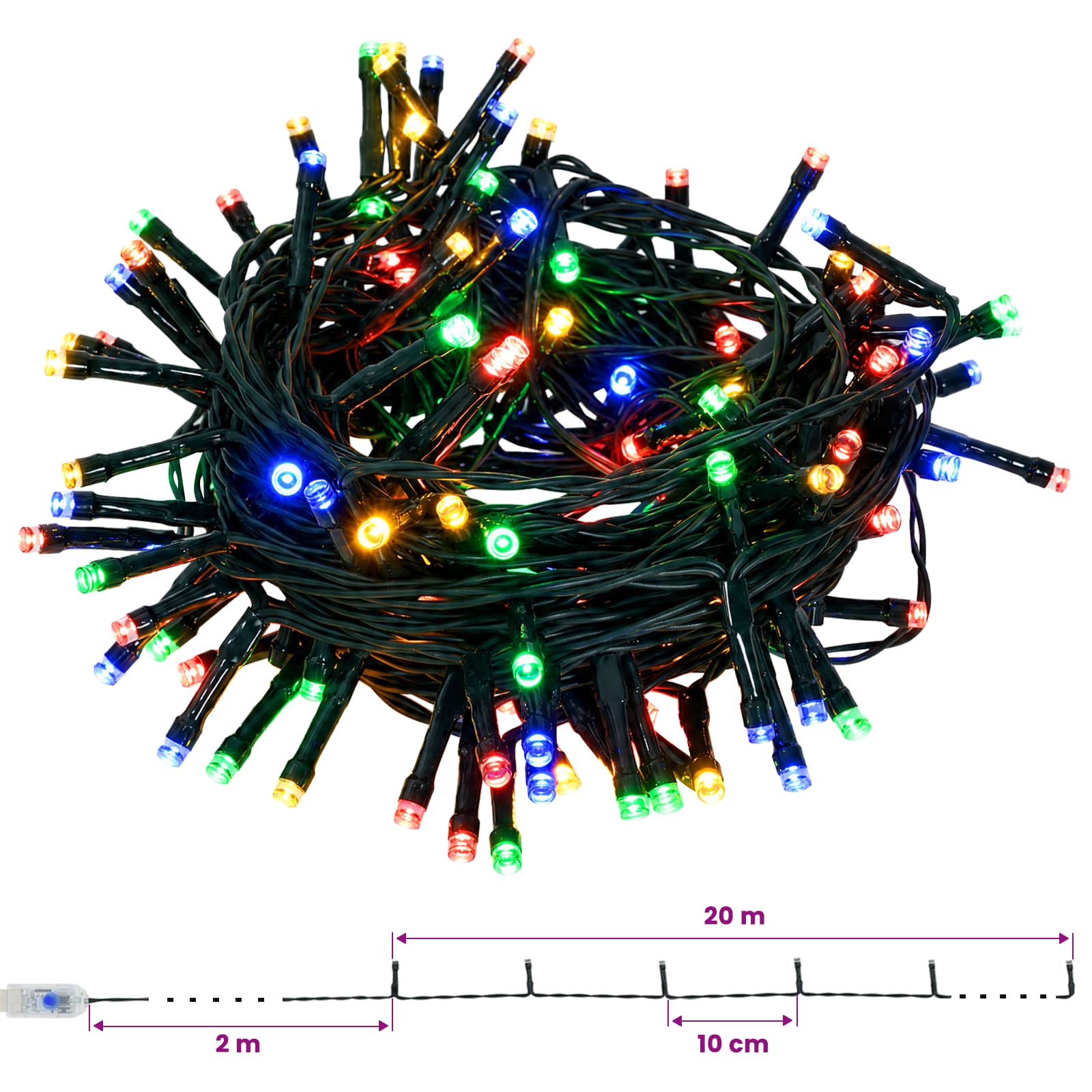 Pop-up LED božično drevo 210 cm 200 LED PVC Zelena