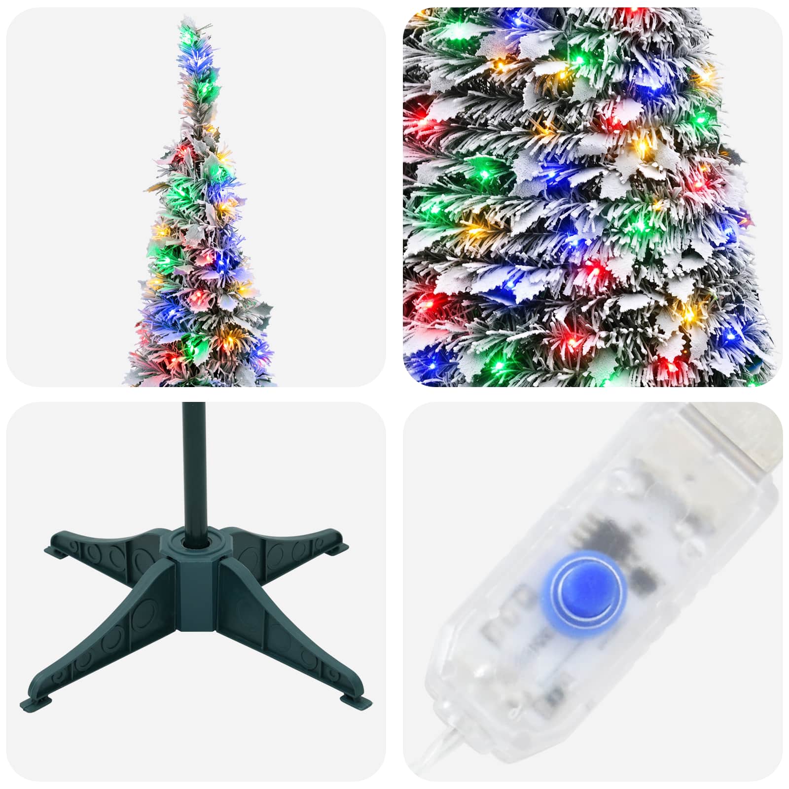 Pop-up LED božično drevo 120 cm 50 LED PVC Zelena in bela