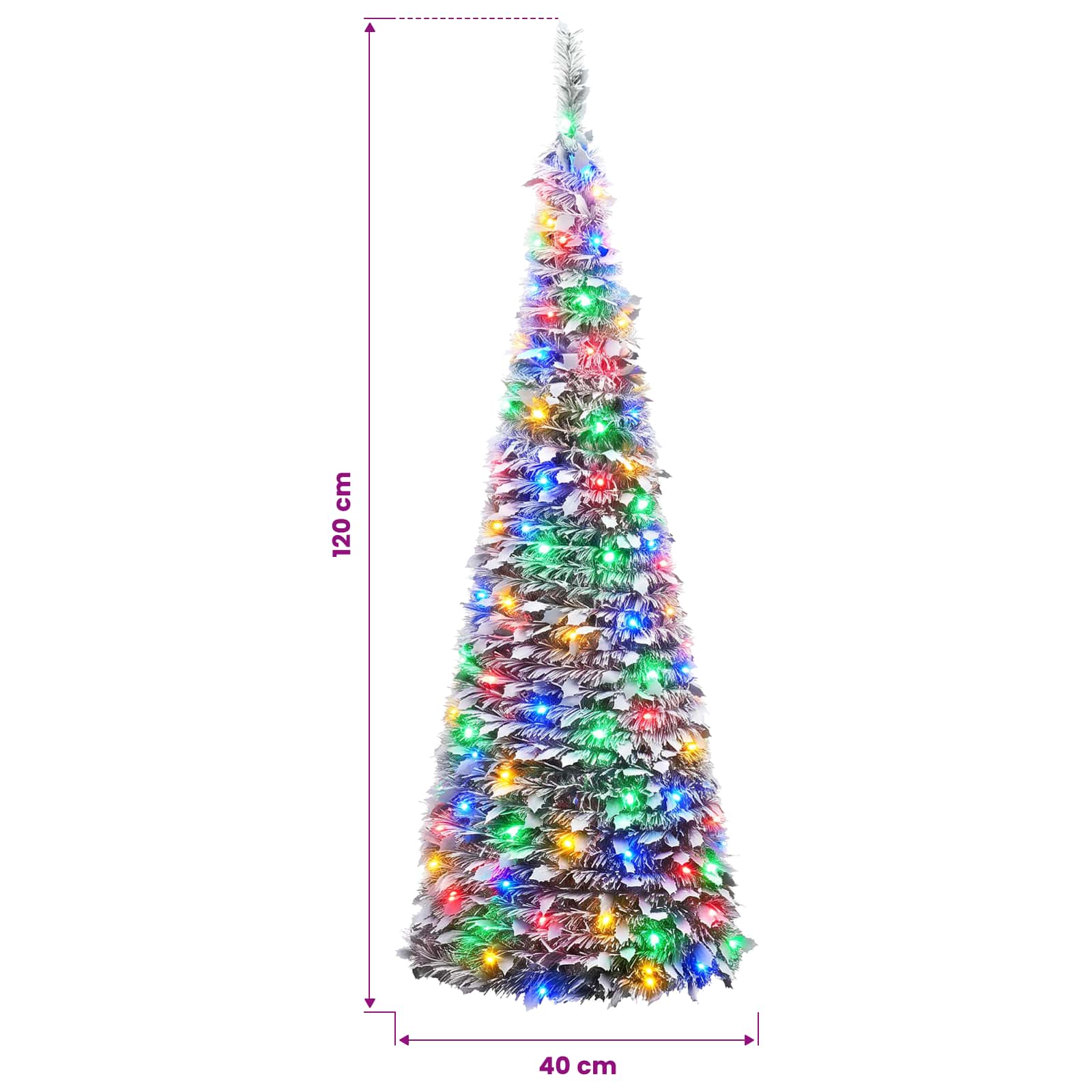 Pop-up LED božično drevo 120 cm 50 LED PVC Zelena in bela