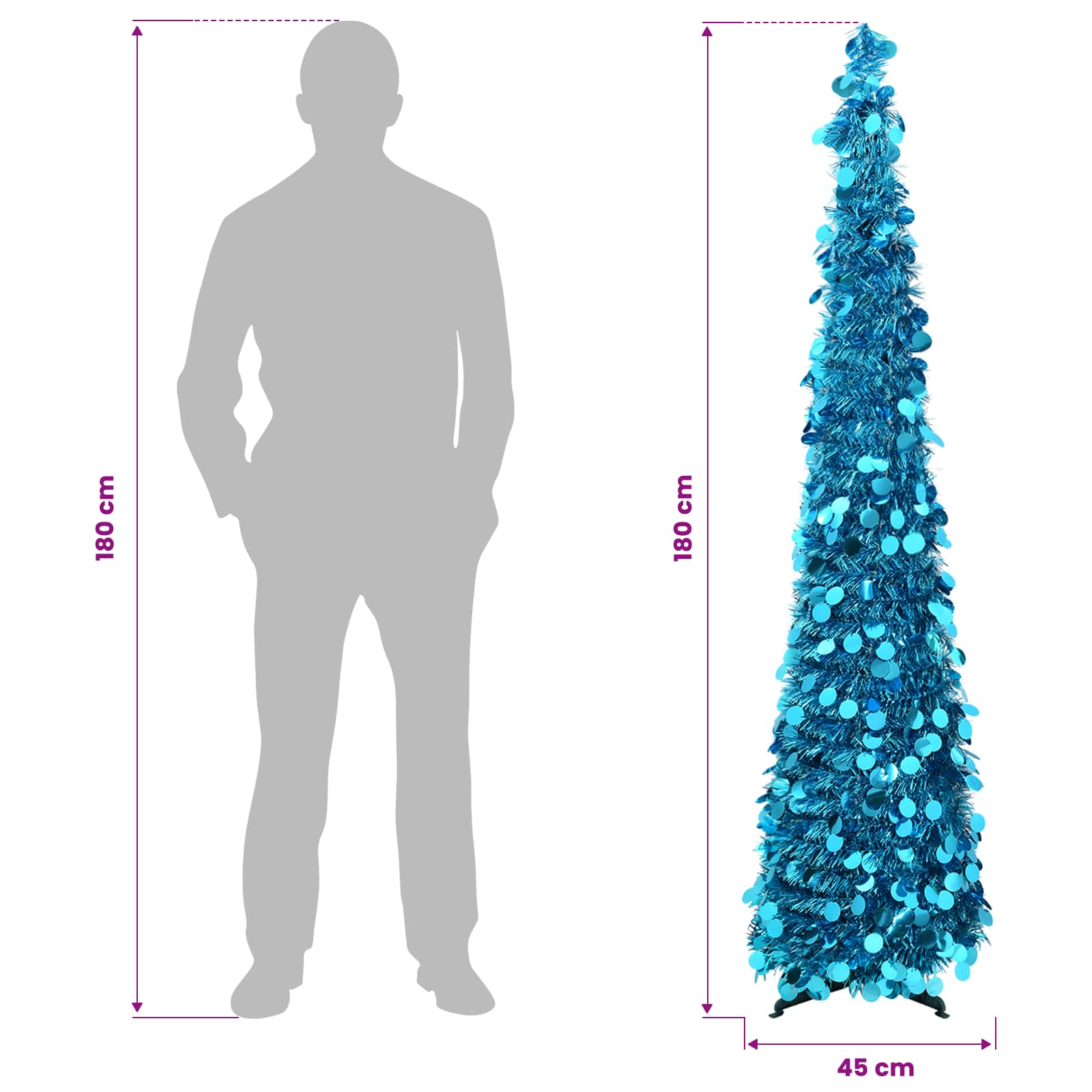 Pop-up božično drevo 180 cm PET Modra