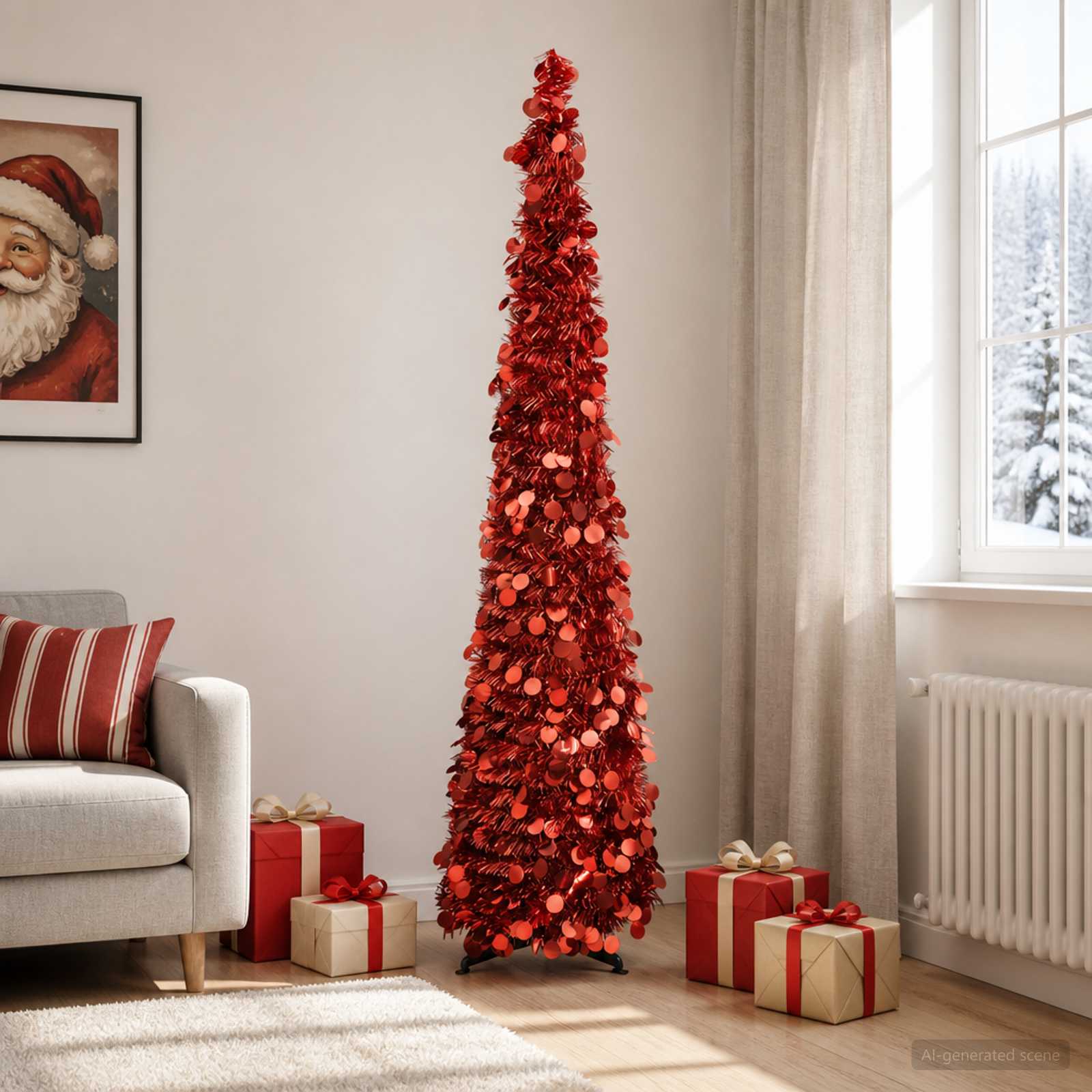 Pop-up božično drevo 180 cm PET Rdeča