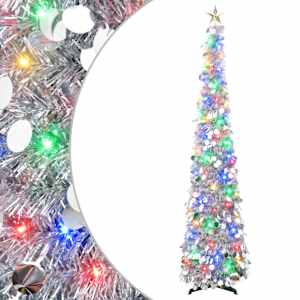 vidaXL Ladvat&auml;hega LED-tuledega pop-up-j&otilde;ulupuu 180 cm 100 LED-i PET