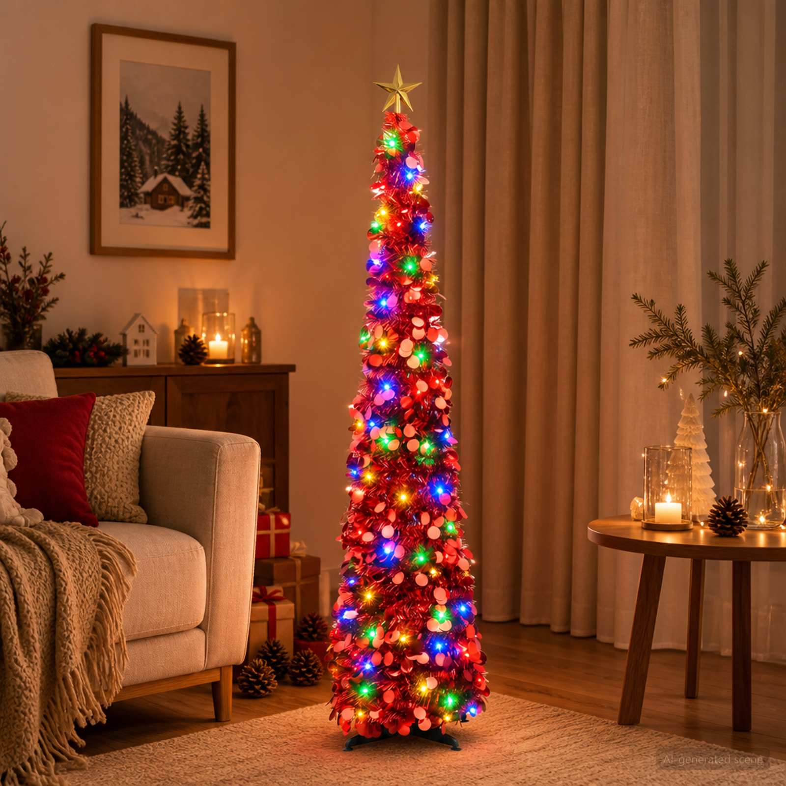 vidaXL Pop-up LED-juletre med stjerne i toppen 150 cm 50 LED-lys PET