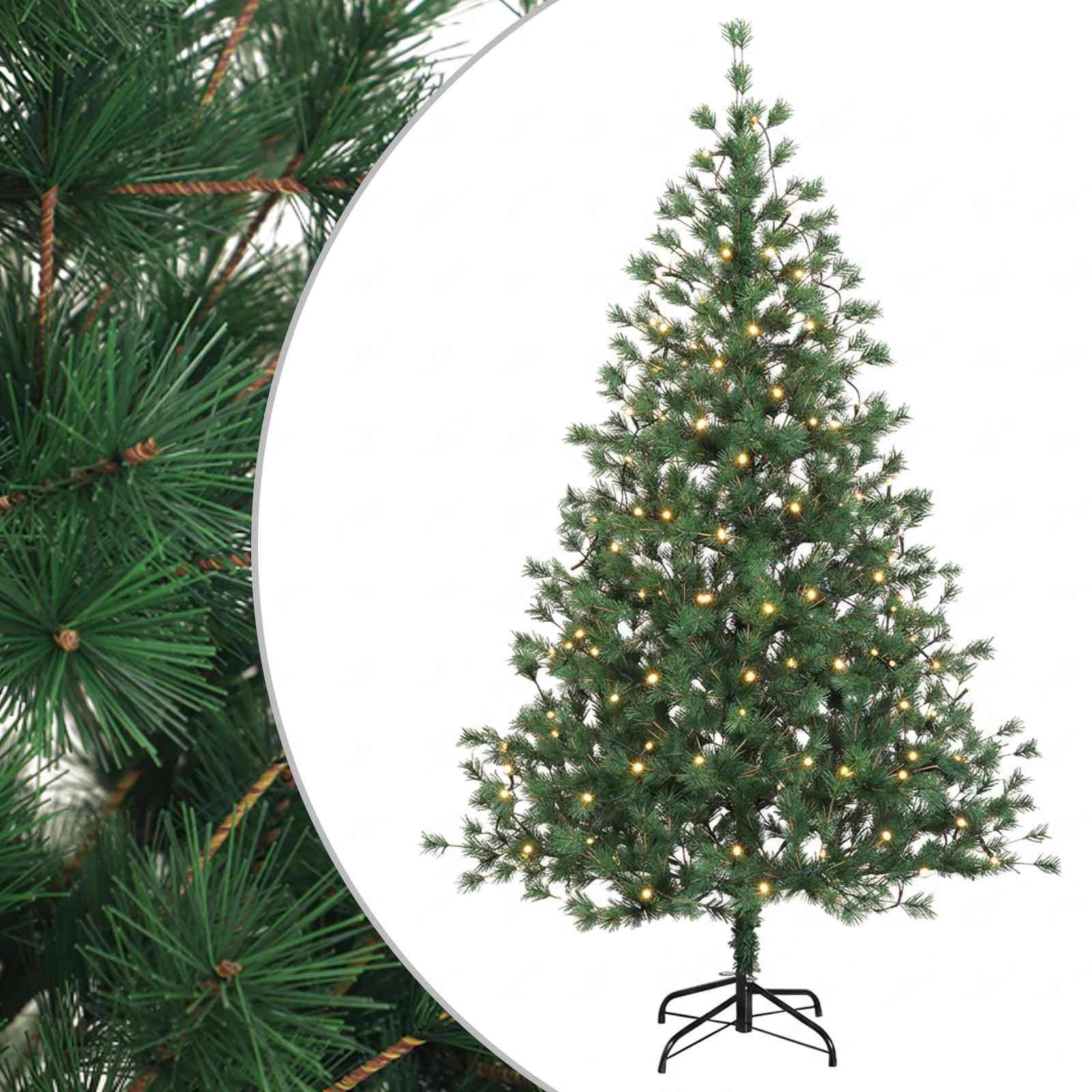 Umetno Zložljivo Božično Drevo 150 cm 150 LED Toplo bela