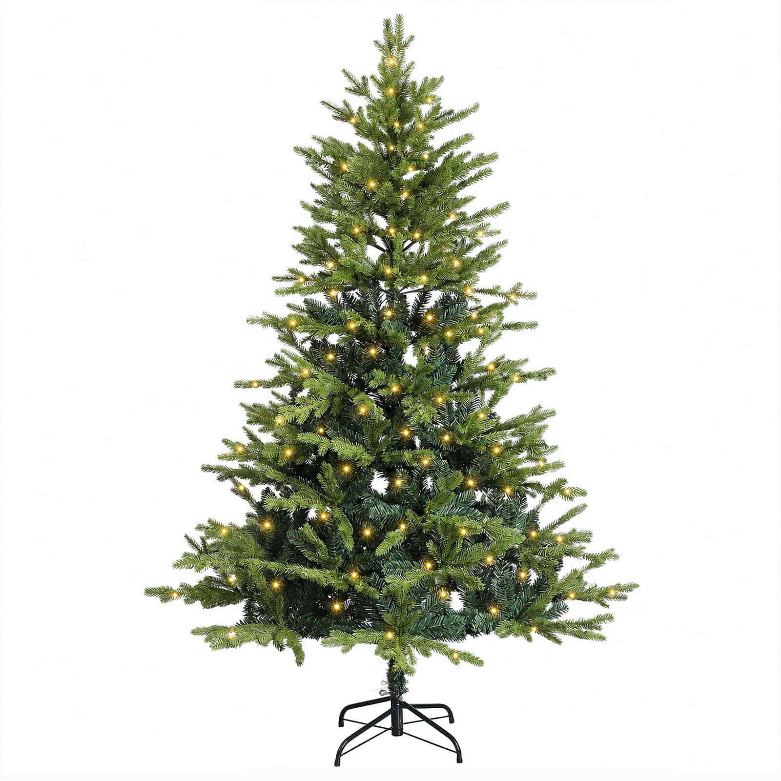 Umetno Zložljivo Božično Drevo 150 cm 150 LED Toplo bela