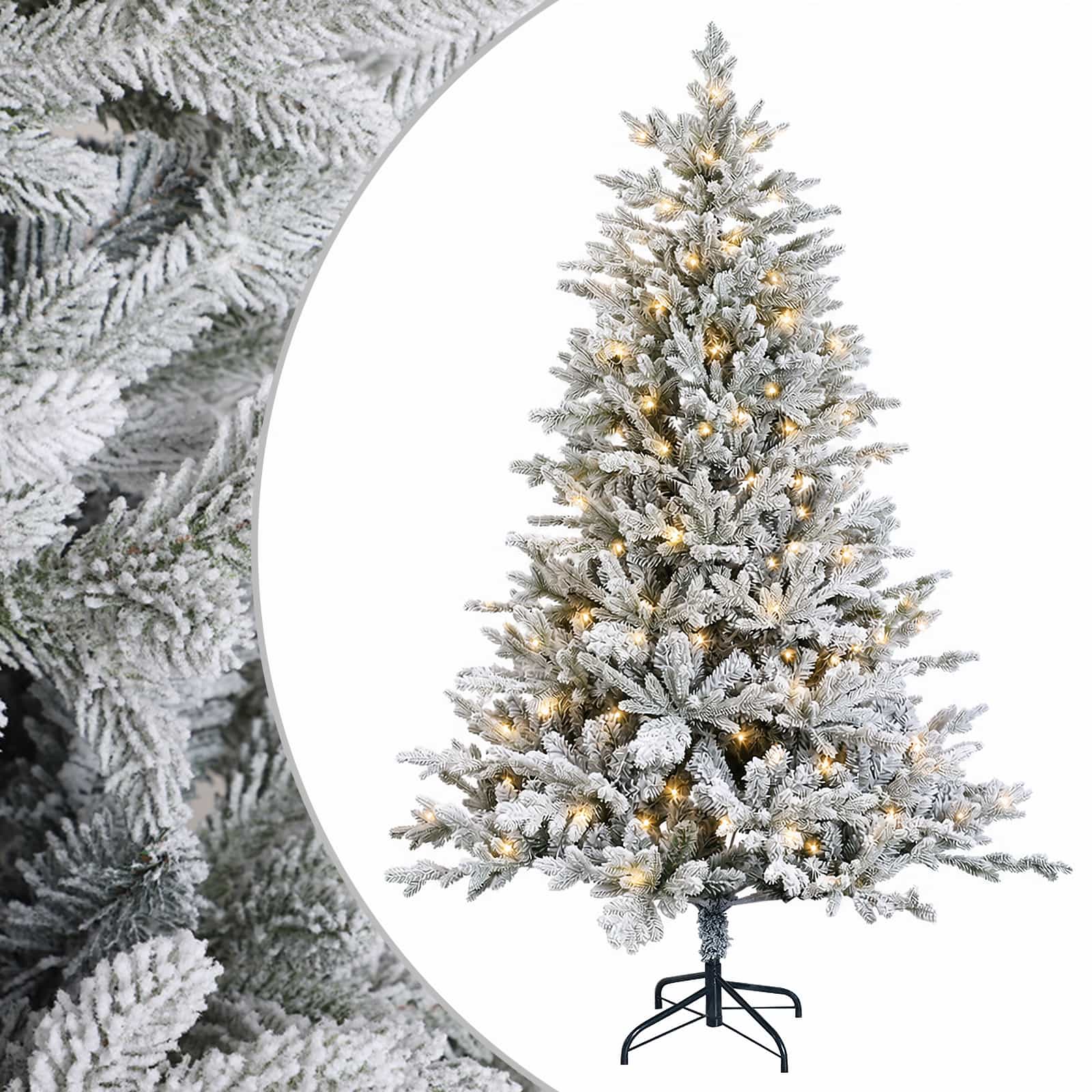 Umetno Zložljivo Božično Drevo 120 cm 150 LED Toplo bela