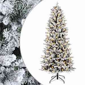 vidaXL Kunstlik kokkupandav j&otilde;ulupuu 150 cm 150 LED-i Soe valge