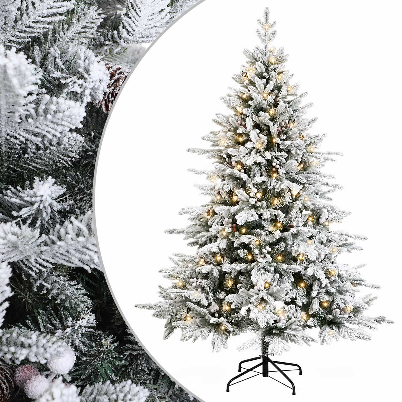 Umetno Zložljivo Božično Drevo 120 cm 150 LED Toplo bela