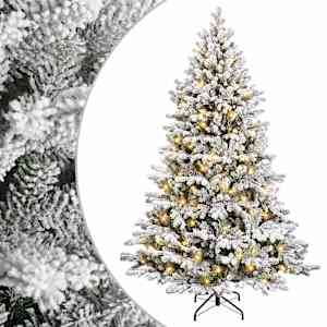 vidaXL Kunstlik kokkupandav j&otilde;ulupuu 150 cm 150 LED-i Soe valge