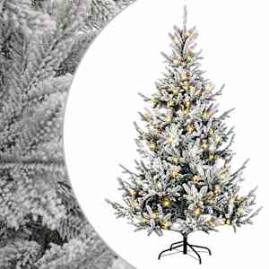 vidaXL Kunstlik kokkupandav j&otilde;ulupuu 120 cm 150 LED-i Soe valge
