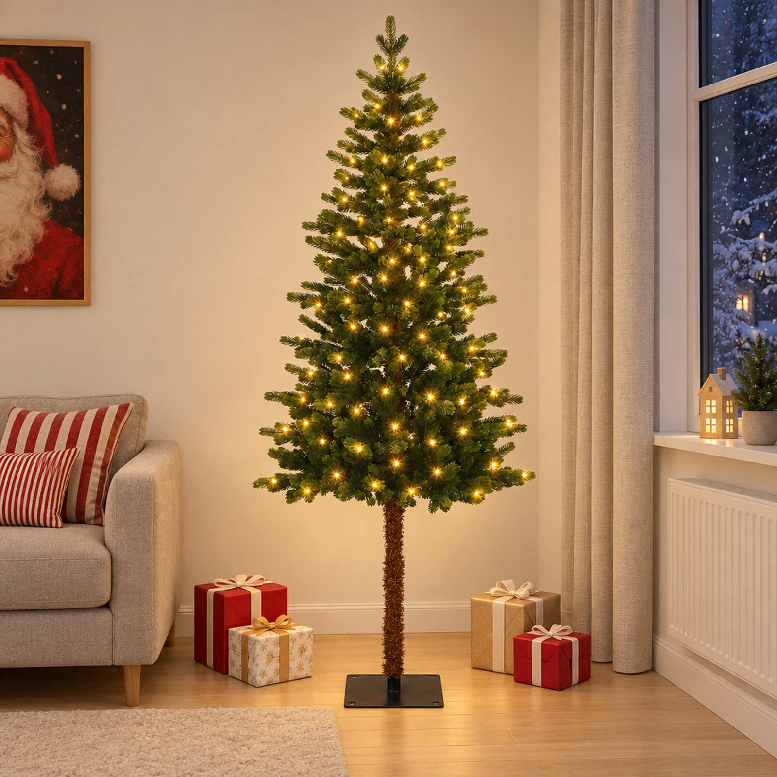 Artificial Hinged Christmas Tree 300 LEDs Warm — photo 1 of 7