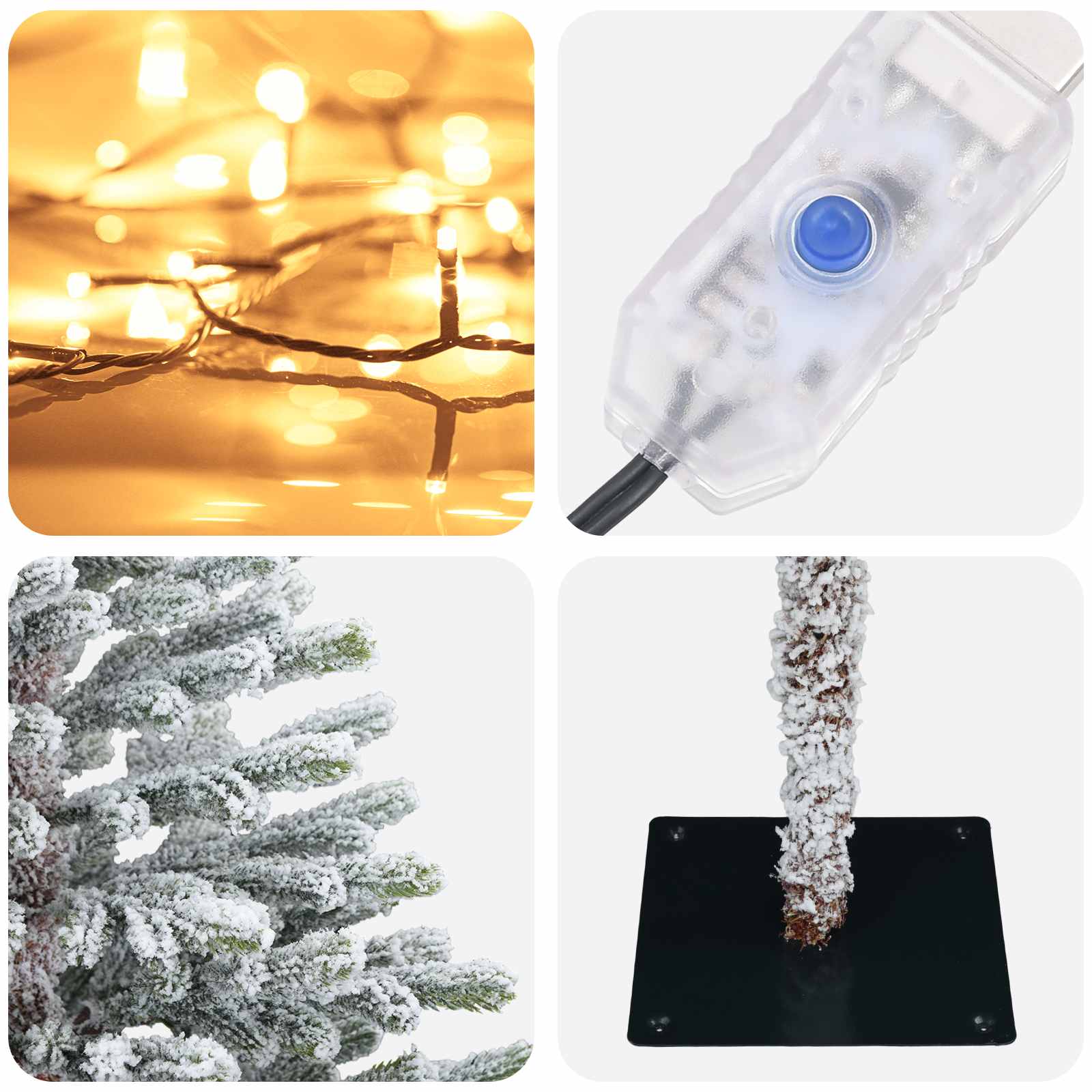 Umetno Zložljivo Božično Drevo 120 cm 150 LED Toplo bela